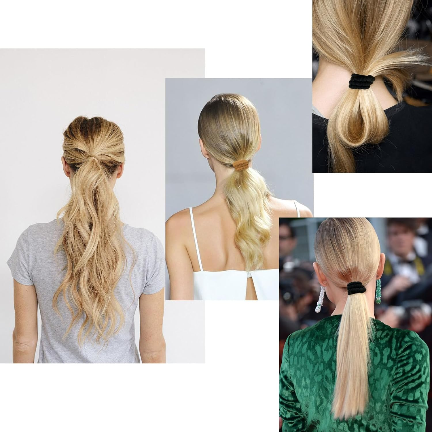 10 Pcs Hair Ties for Thick Hair No Damage, Stretchy Elastic Ponytail Holders, No Tug Hair Bands for Women image number 5