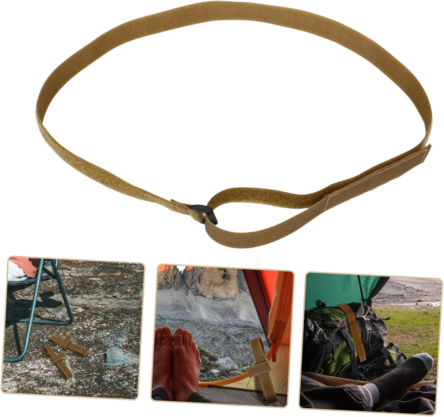 IWOWHERO 3Pairs Adhesive Luggage Lashing Belt Camping Supply Straps Binding Belt for Hiking Military Webbing image number 3