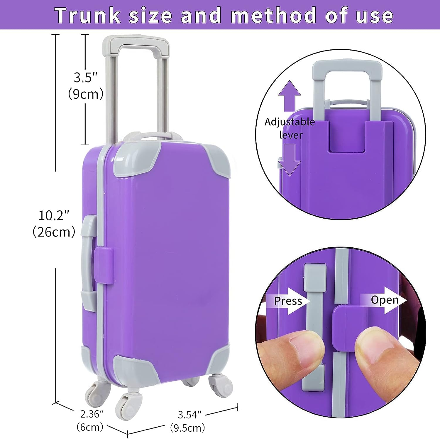 ZNTWEI American 18 Inch Girl Doll Travel Suitcase Play Set with 18 Inch Doll Clothes and Accessories Including Sunglasses Camera Computer Phone Ipad Travel Pillow Ect image number 6