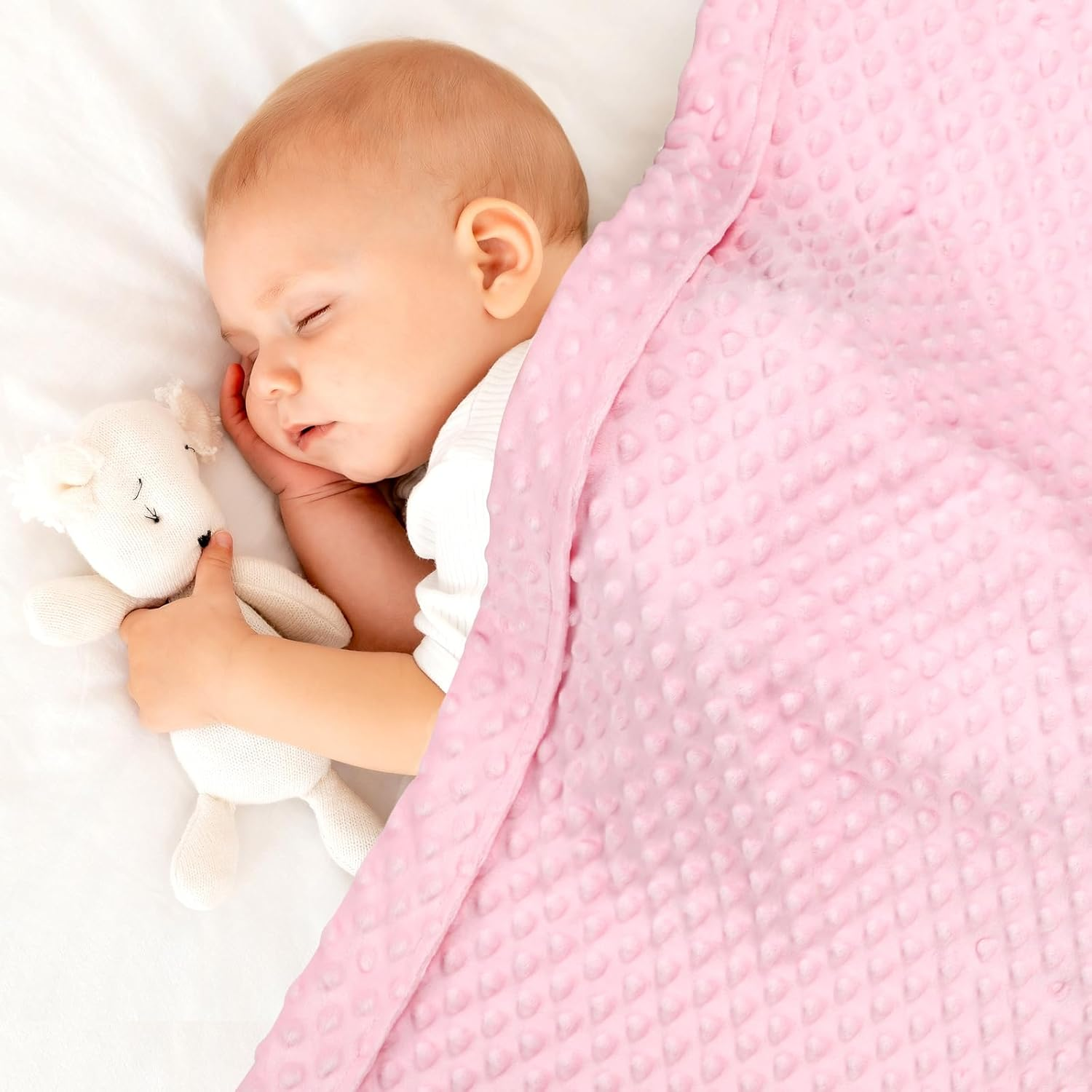 Baby Blanket for Girls, Soft Toddler Blanket 30 X 40 Inch, Newborn Blankets for Nursery, Stroller, Toddler Bed, Carseat, Double Layer, Pink image number 5