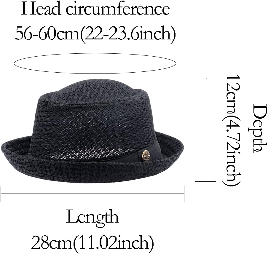 2/6 Pcs Women Ladies Mesh Pork Pie Straw Hat Summer 1920S Costume Party Cap Fedora Dad Bowler Flat Top Men image number 1