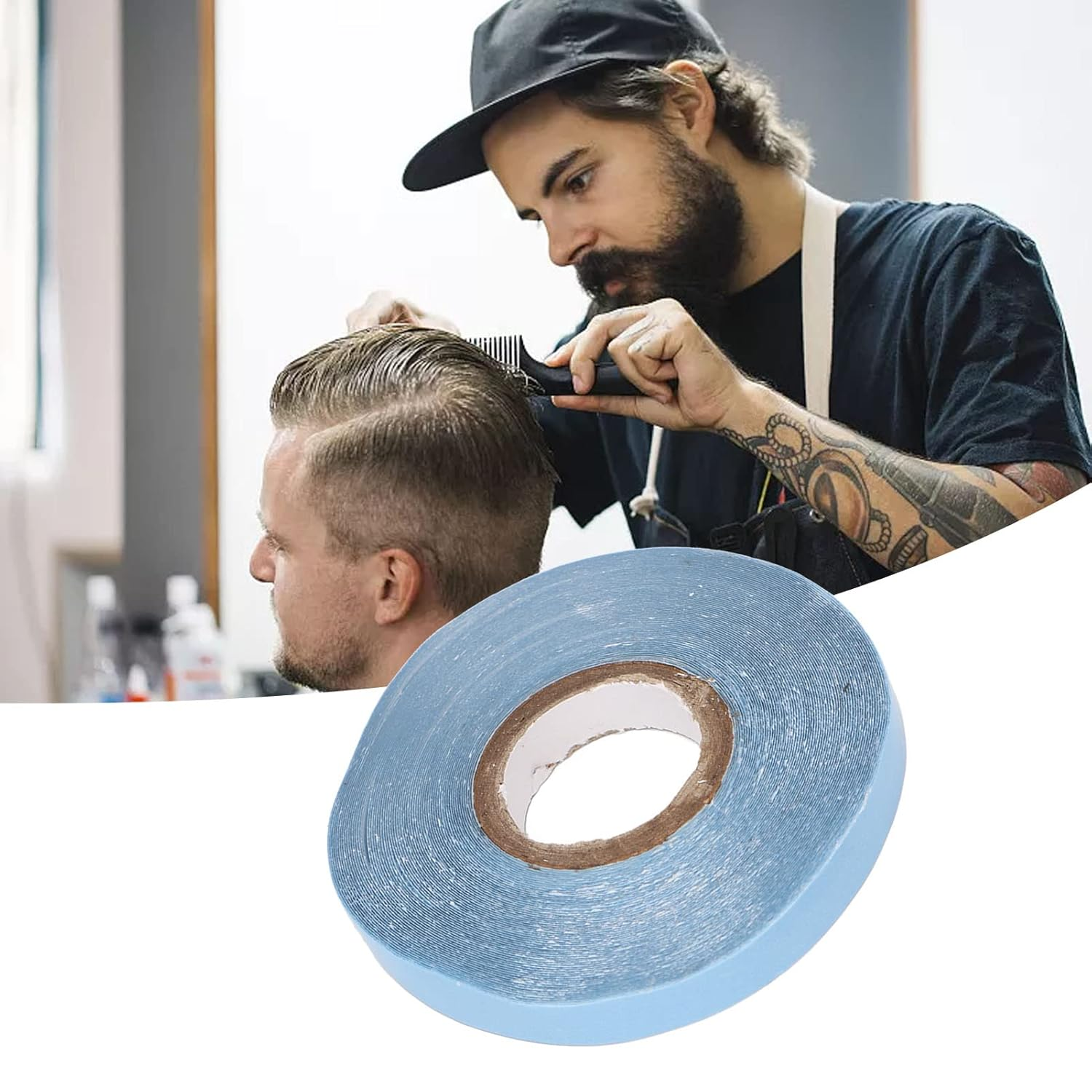 Wig Tape Adhesives Safe Lace Front Roll Blue 0.3In 12 Yards Hair Extension image number 5