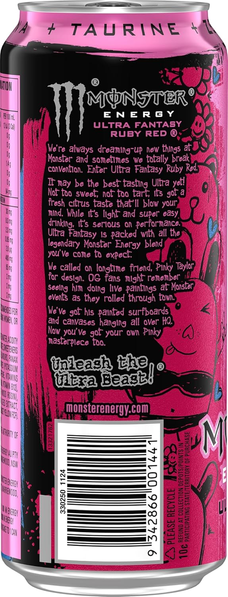 Monster Energy Drink Ultra Fantasy Ruby Red 24 X 500Ml image number 3