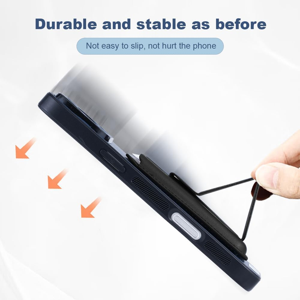 TTPSRY Compatible with Magsafe Wallet Leather Card Holder Magnetic Wallet with Adjustable Stand Ultra Slim Magnetic Wallet for Iphone 16/15/14/13/12 Series, Black, Minimal image number 2