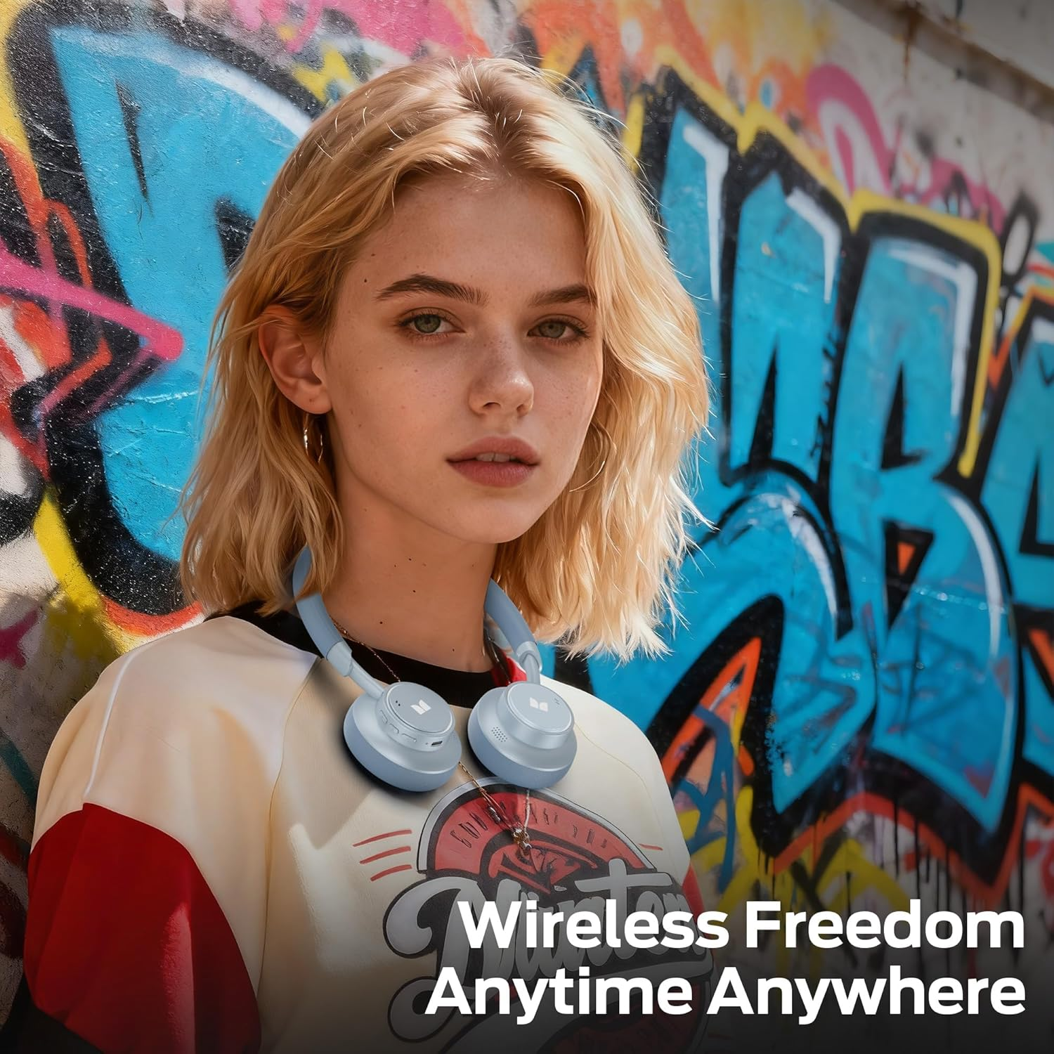 Monster N-Tune Mini 02 Wireless On-Ear Headphones - Bluetooth 6.0 Wireless Headset with Speed Charge, Comfortable & Lightweight Design, Hands-Free Calls (Blue) image number 3