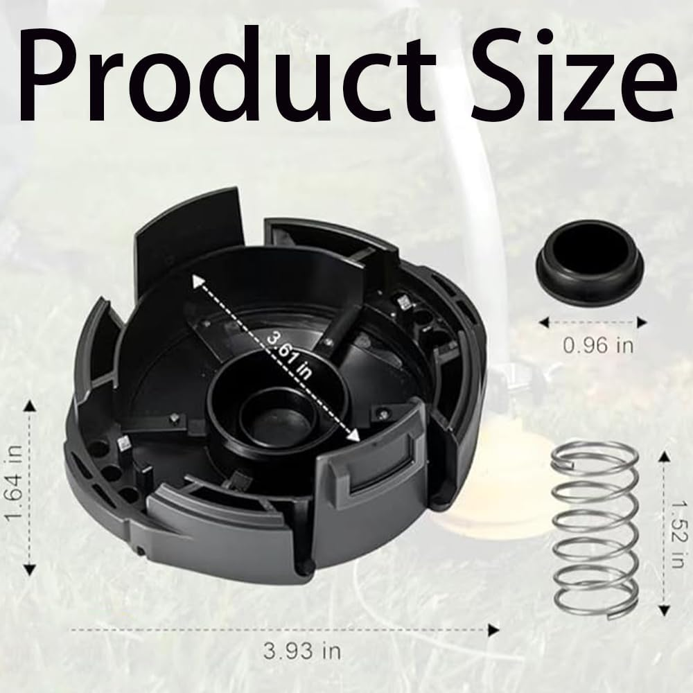 2 Pack Trimmer Parts,Replacement for Speed Feed 400 Trimmer Head,X472000070 Wear Cap Spool Cover 4" Heads,Fit Forsrm-230,Srm-225,Dimmer Cover with Spring(Black) image number 6