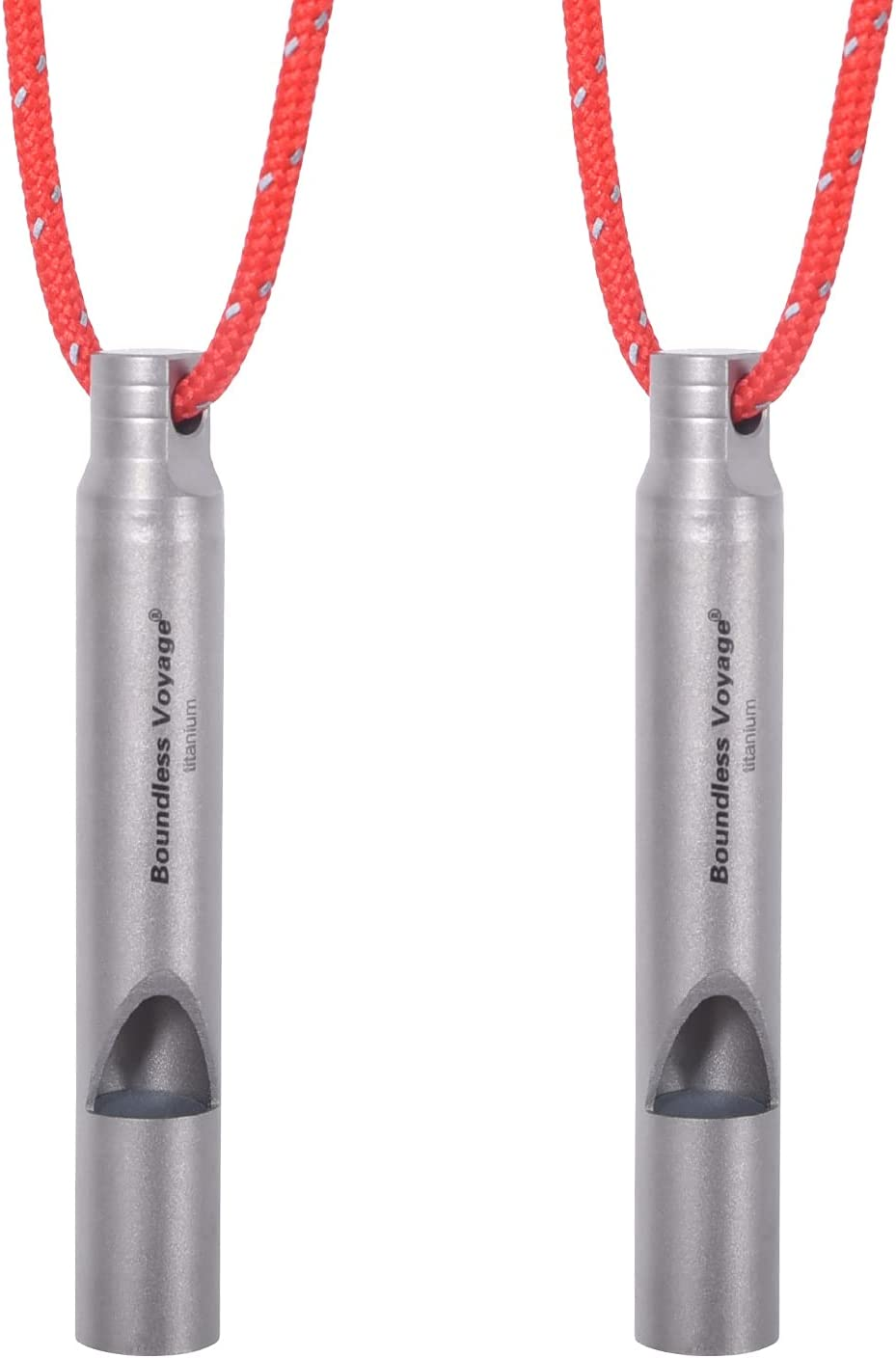 Boundless Voyage Titanium Whistle Emergency Survival Safety Whistles with Lanyard Loud for Outdoor Camping Hiking Coaches Training Sports Keychain Whistle image number 1