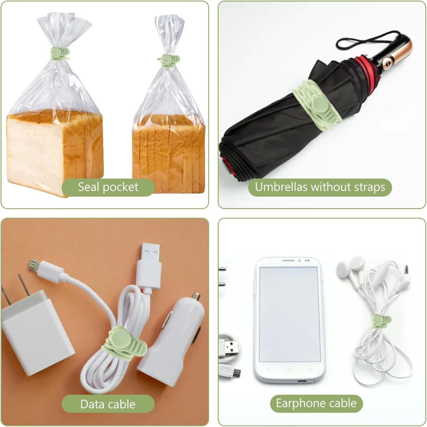 20Pcs Silicone Cable Straps, Wire Organizer Ties, Self-Locking, Colorful, 5.12In/13Cm X 0.5In/1.1Cm, 5Mm Max Diameter, Lock Style, Cable Tie Organizer image number 6