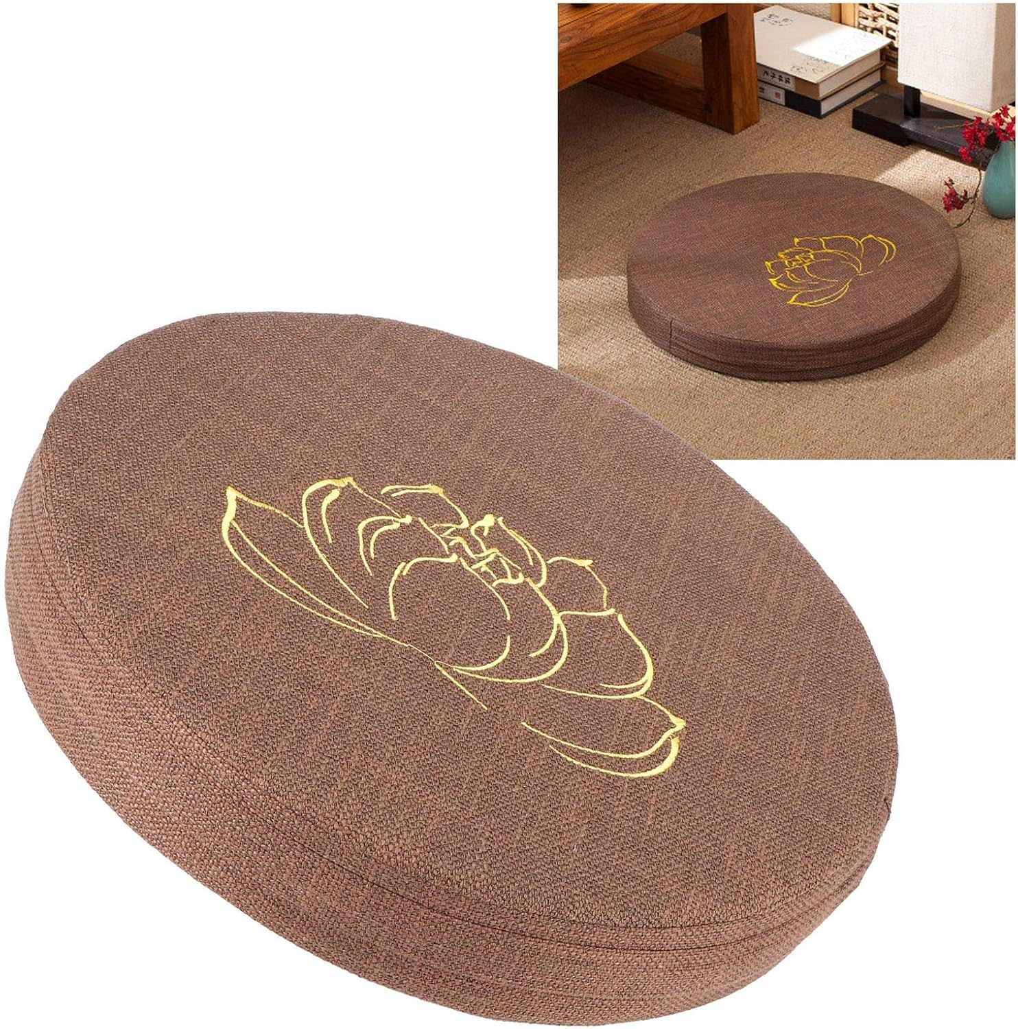 Outdoor round Floor Cushions for Sitting, Meditation, Yoga, Living Room, Sofa, Balcony (Coffee) image number 5