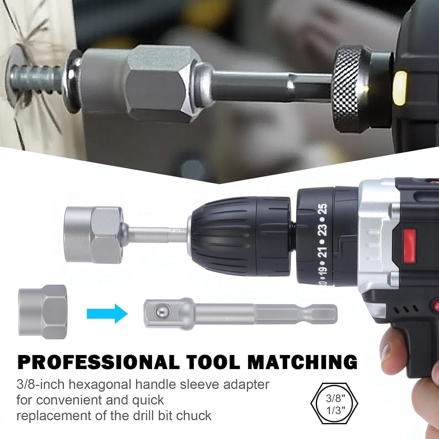 Bolt Extractor Kit, 14 PCS Impact Bolt & Nut Remover Set with 3/8 Inch Adapter, Stripped Nut Remover, Bolt Extractor Socket Set, Easy Out for Rusted, Damaged, round Bolt Nuts Screws image number 5