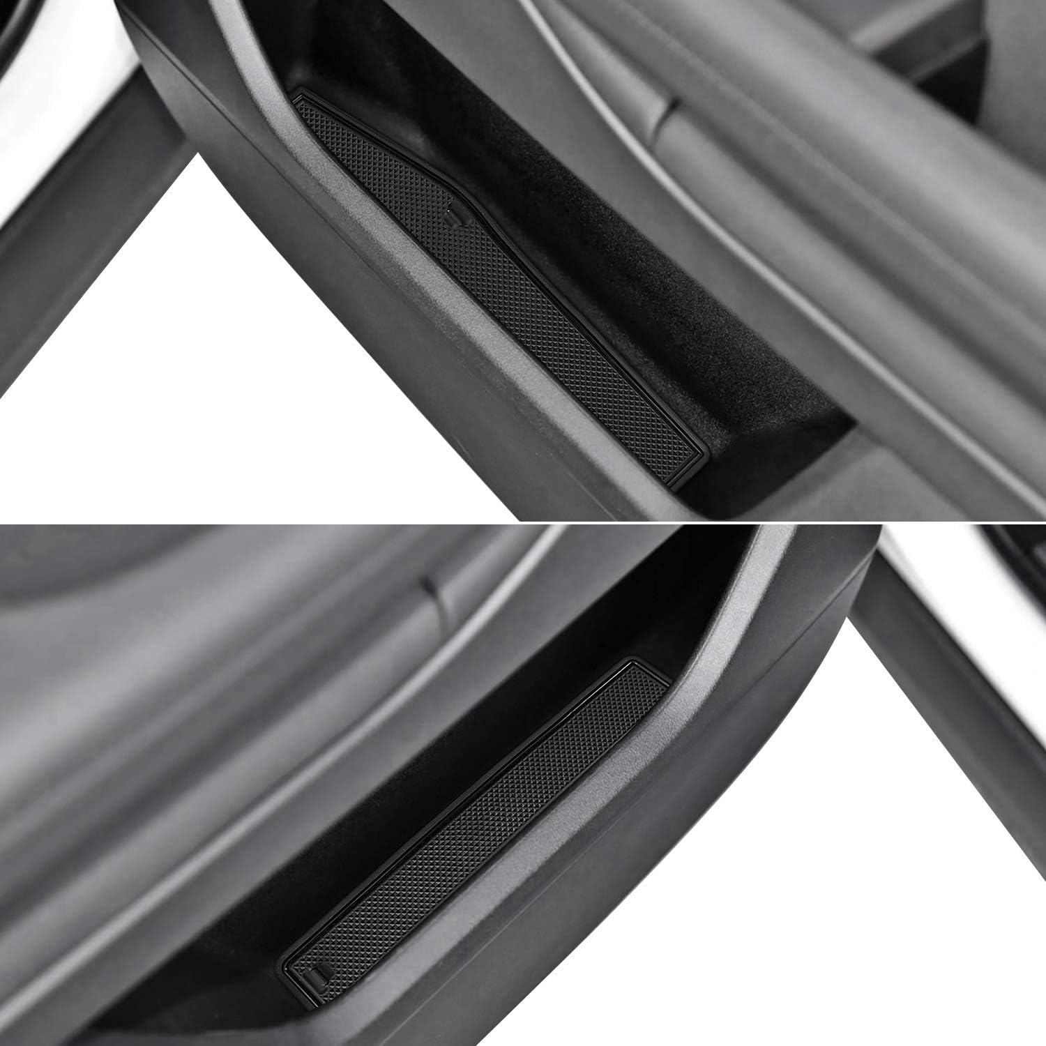 Auovo 8Pcs Anti-Dust Mats for Range Rover Evoque Accessories 2012-2018 Custom Fit Center Console,Car Cup Holder Inserts,Door Liners Interior for Land Rover (Black) image number 1