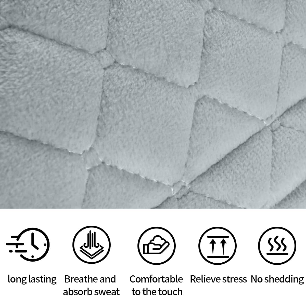 2PCS Universal Car Seatbelt Pad Cover, Long Crystal Velvet Shoulder Cover Kit for Adults and Children, Helps Avoid Friction on Shoulder and Neck, Fits All Cars and Packs - Grey image number 5