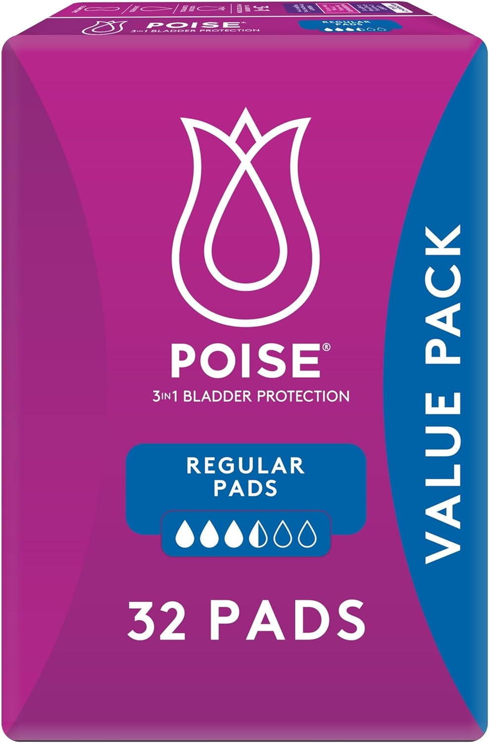 Poise Incontinence Pads for Bladder Leaks, Regular (32 Count) image number 4
