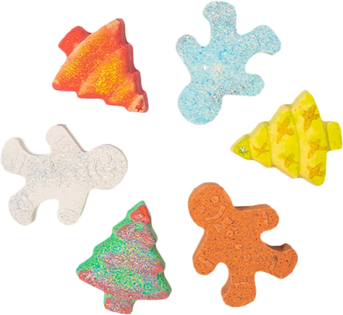 IWOWHERO 6-Piece Christmas Bath Gingerbread Man Bubble Bath Salt Set for Relaxation Skincare image number 3