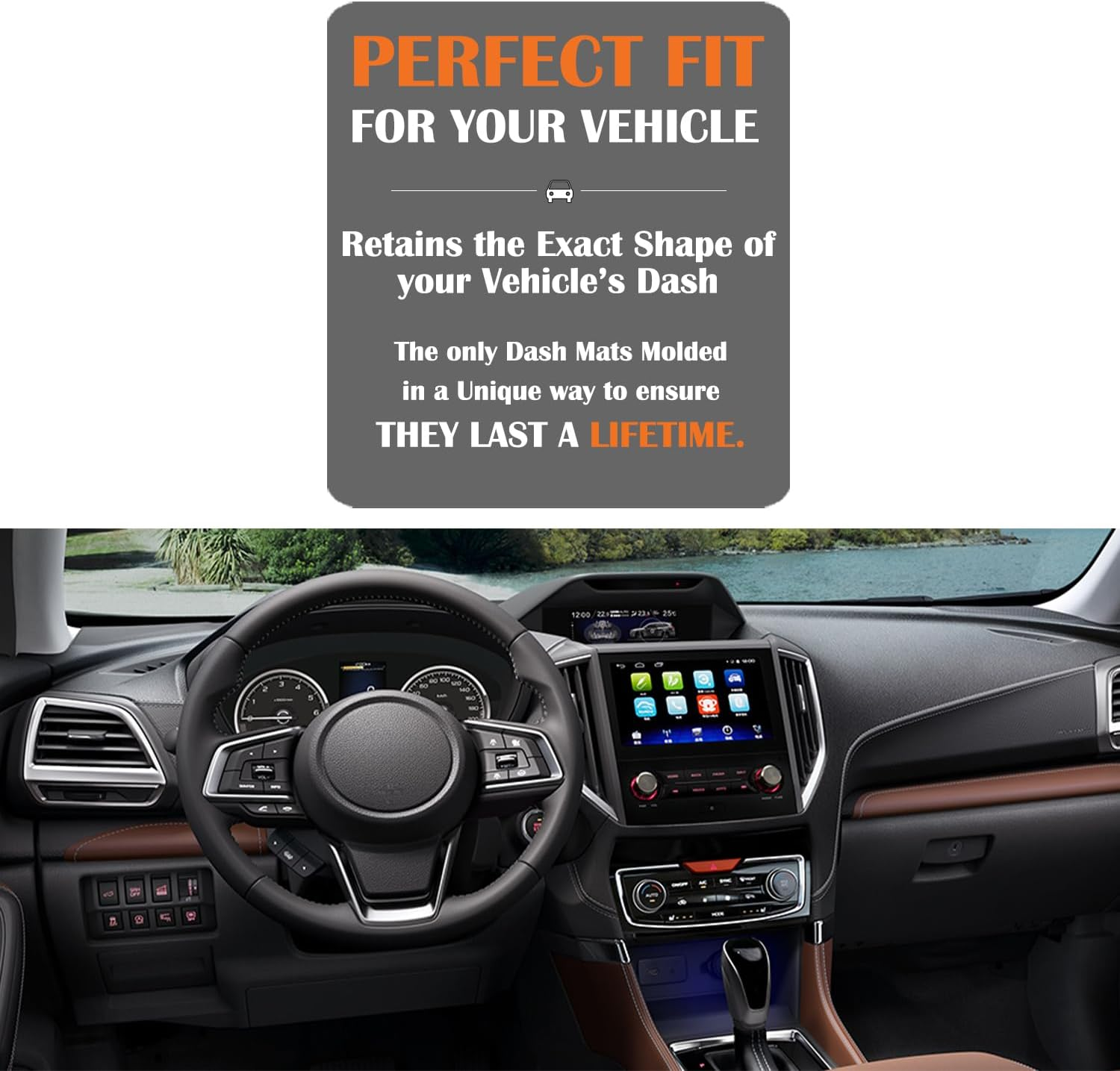 Evervenz Dash Mat for Subaru Forester 2019 2020 2021 2022 2023 2024 Leather（Without HUD） Dash Cover Dashboard Cover Forester02 image number 4