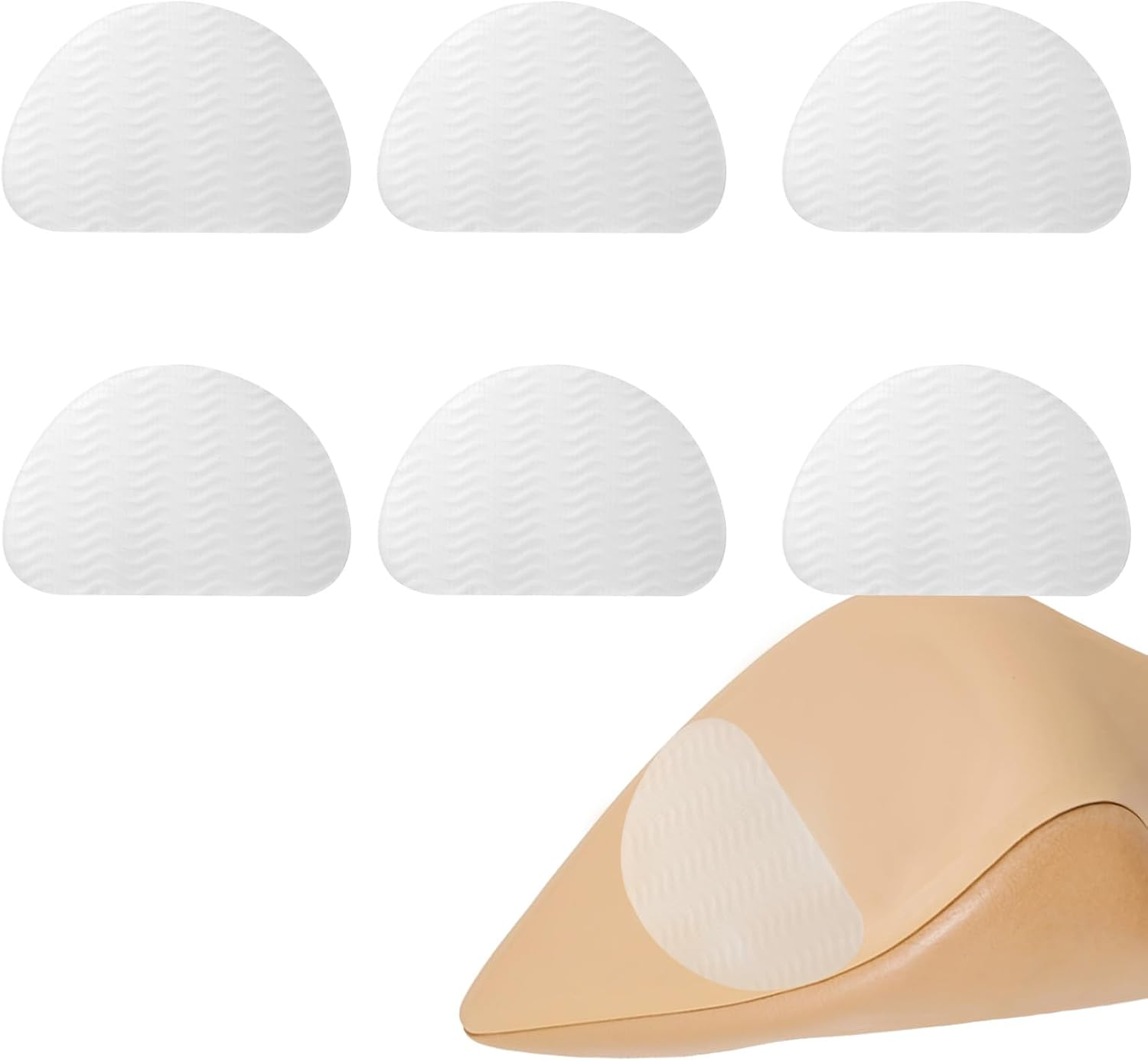 6Pcs Shoe Sole Protector, Transparent Anti-Slip Self-Adhesive Shoe Grip Sole Bottom Guard Stickers for Women High Heels image number 4
