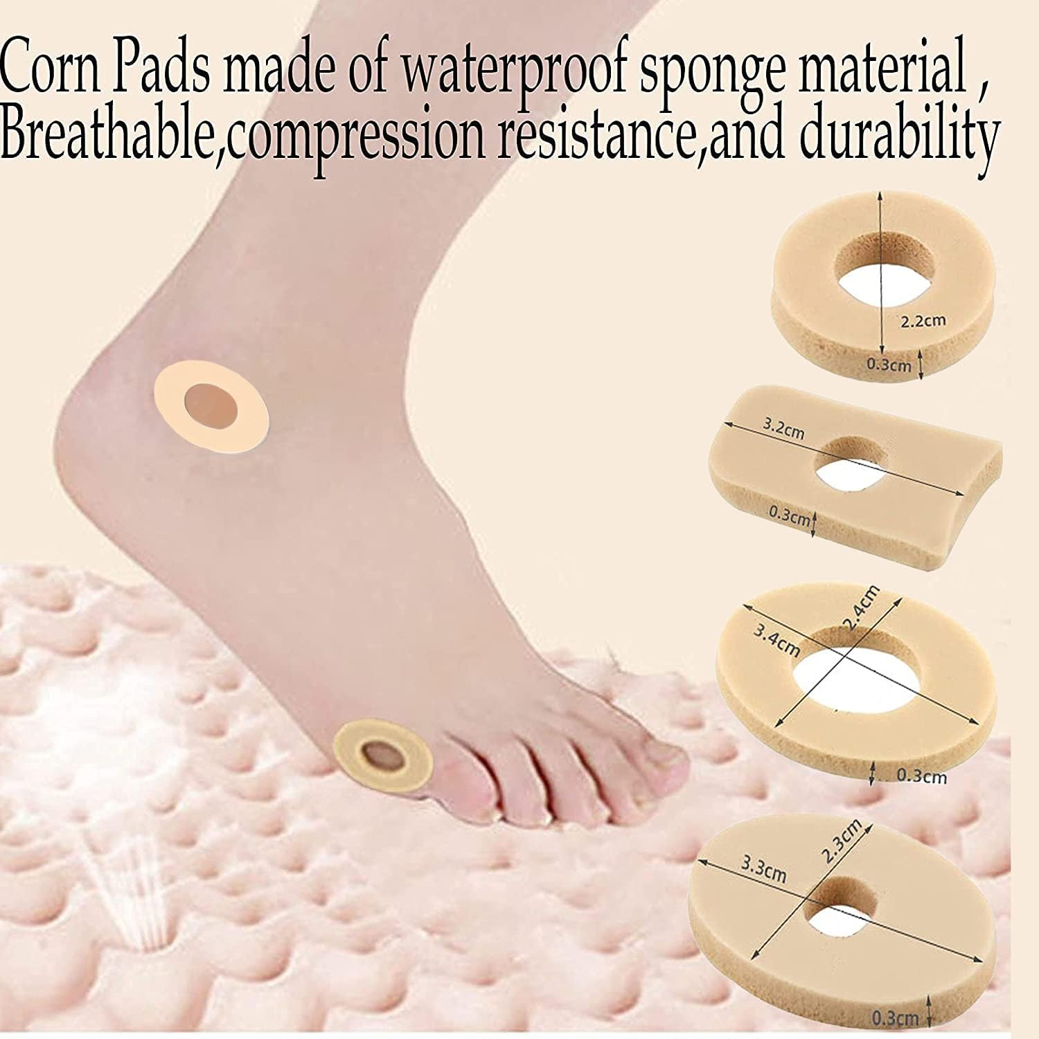 (150 PCS) Corn Pads Foam Callus Cushions Cocoon Eye Sticker, Waterproof Corn Cushion, Adhesive Corn Protectors for Corn Remove, Relief Callus and Feet Sore image number 5