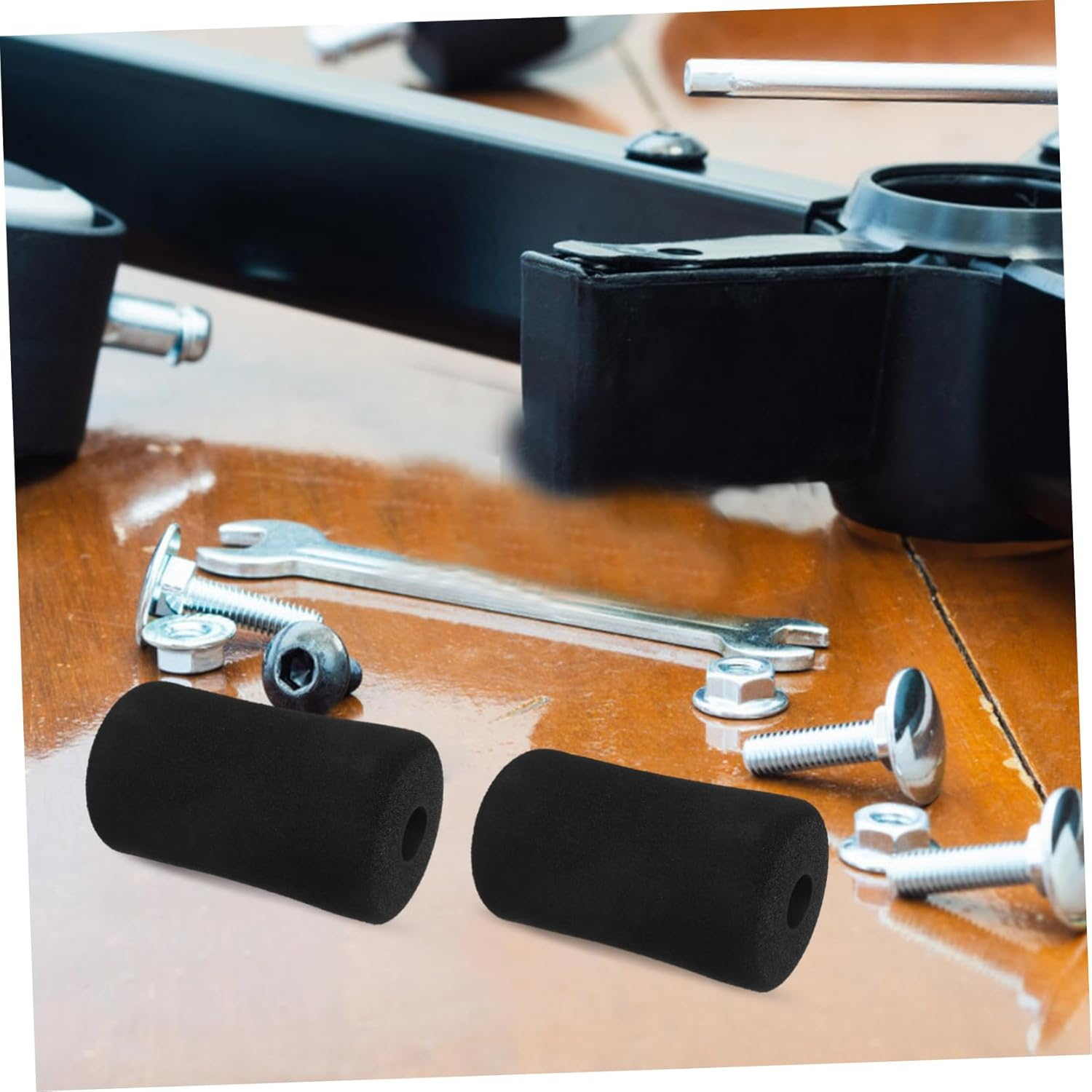 Kisangel 4Pcs Foam Foot Pads Rollers for Universal Home Gym Equipment Covers Leg Extension Replacement Machine Pads for 22Mm Inner Diameter 135Mm Length image number 1