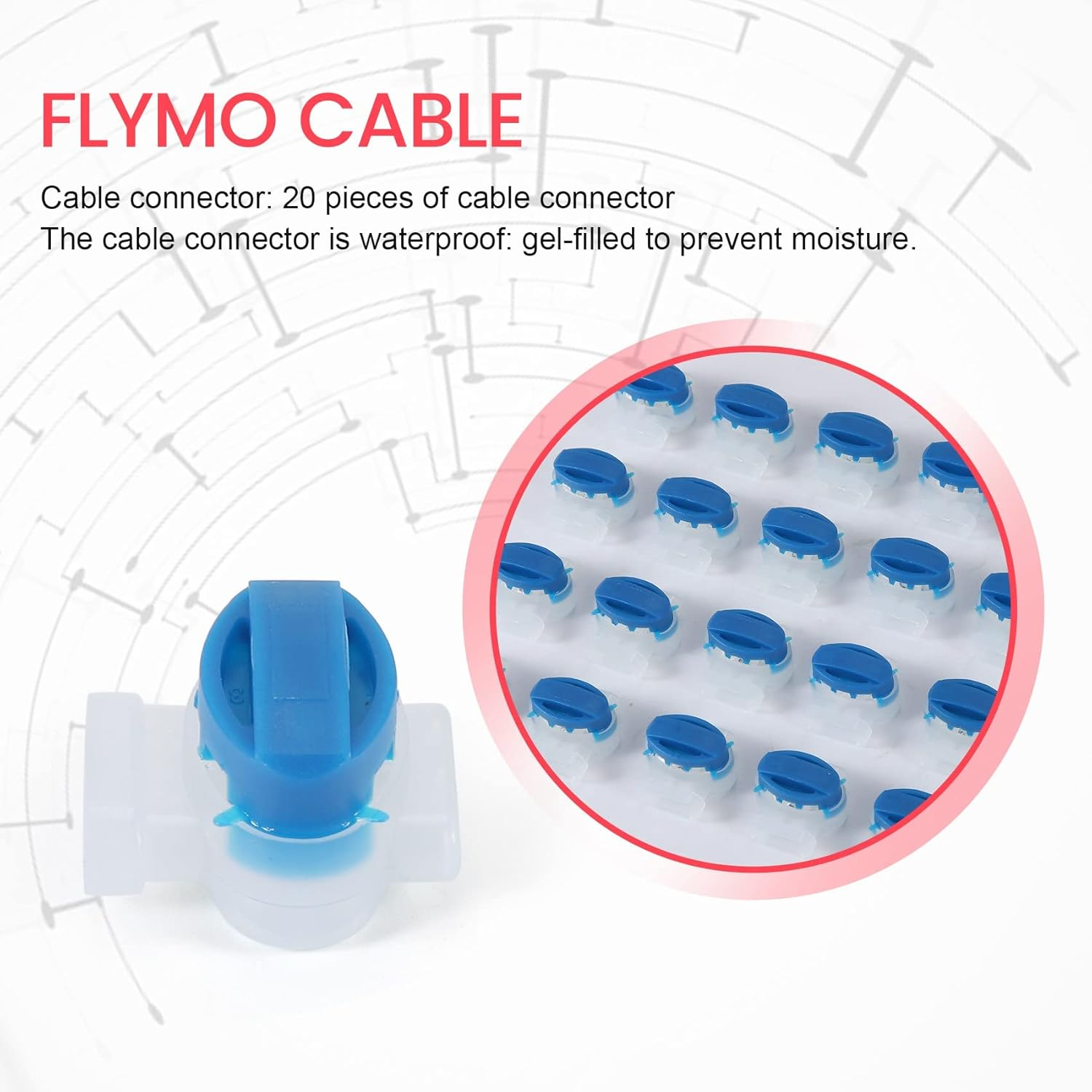 20Pcs Waterproof Wire Connector Crimp Gel Filling Robot Lawn Mower Outdoor Garden Irrigation Application image number 2