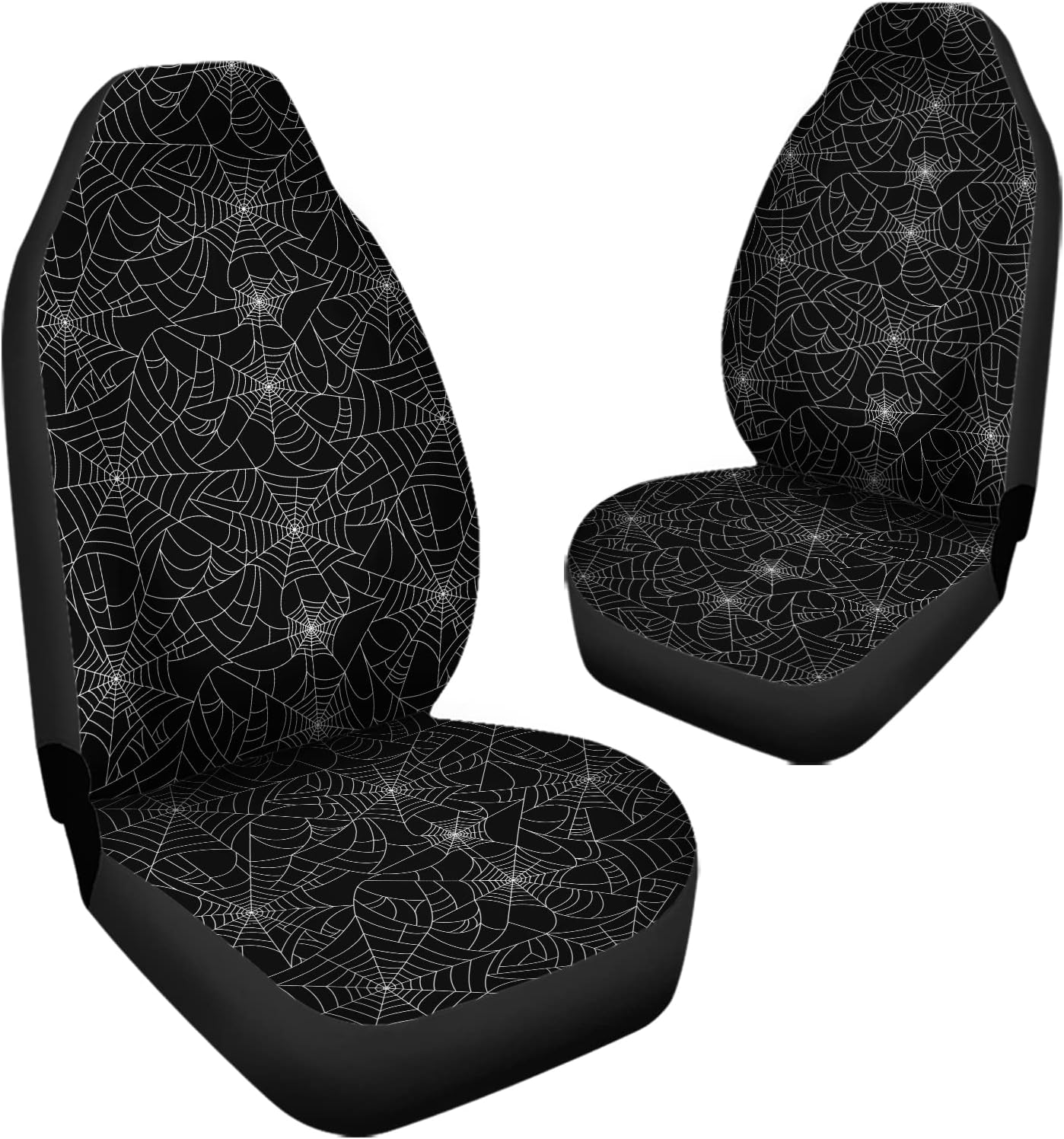 Bulopur Halloween Spider Web Print Front Seat Cover Sets 2 Pack, Car Universal Accessories Interior Decor for Men, Auto Front Seat Covers - Bohemia Colorful Flowers - Multicolor image number 6