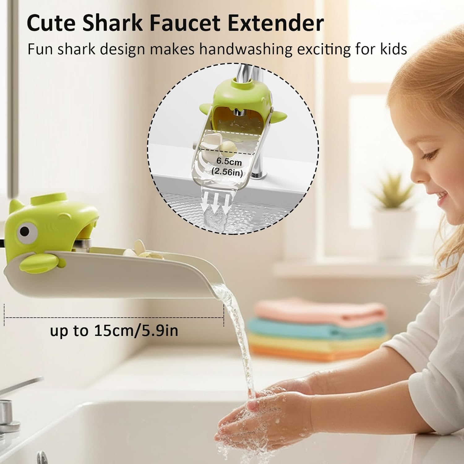 Faucet Extender for Toddlers - 1 Pack Universal Sink Handle Extender, Helps Children Reach Faucet Easily, Prevents Splashing, Ideal for Bathroom & Kitchen Use image number 3