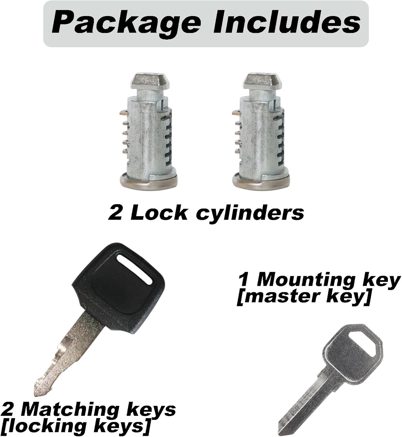 JXSDFP 2 Pack Lock Cores Compatible with Thule Roof Racks Components, Includes 2 Cores, 2 Key and 1 Control Key (2 Pack) image number 3