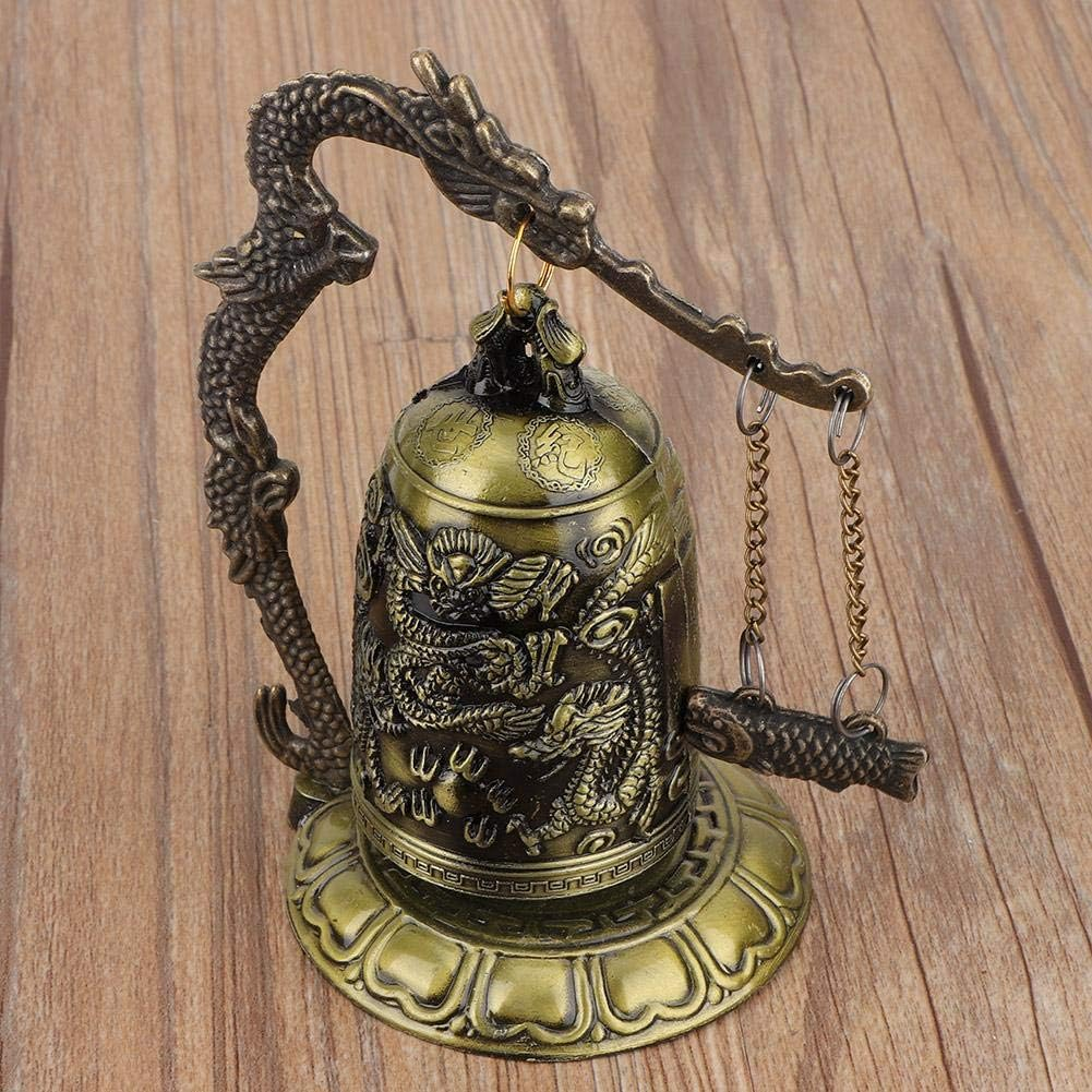 Carved Bronze Dragon Lock,Vintage Small Carved Bronze Dragon Lock Bell Arts & Crafts Collectibles Ornaments Desk Decor image number 3