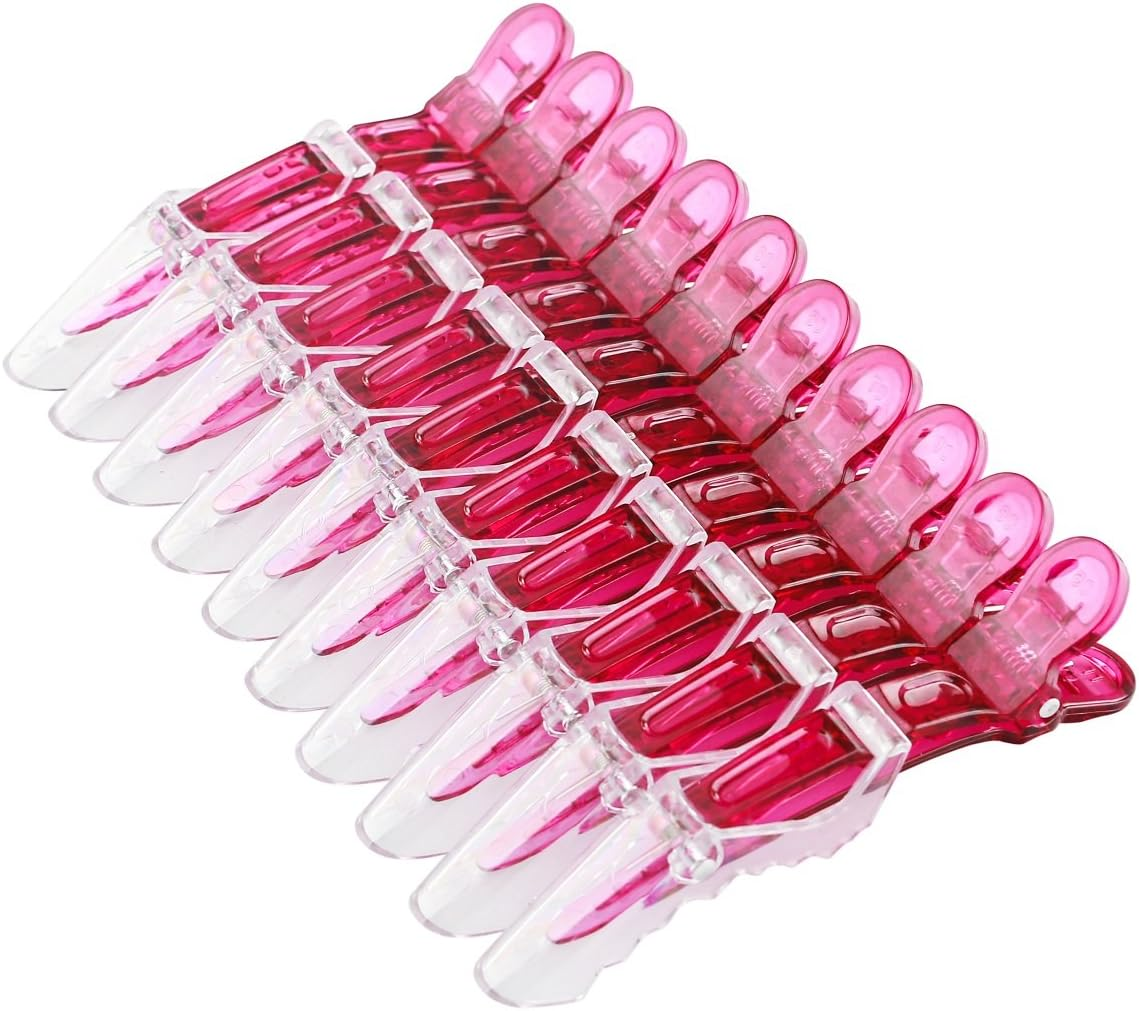 10Pcs/Set Multicolor Croc Clips Transparent Plastic Hairdresser Clips Hair Styling Sectioning Barrettes Non Slip Alligator Clips Salon DIY Accessories Hairpins for Women and Girls image number 3