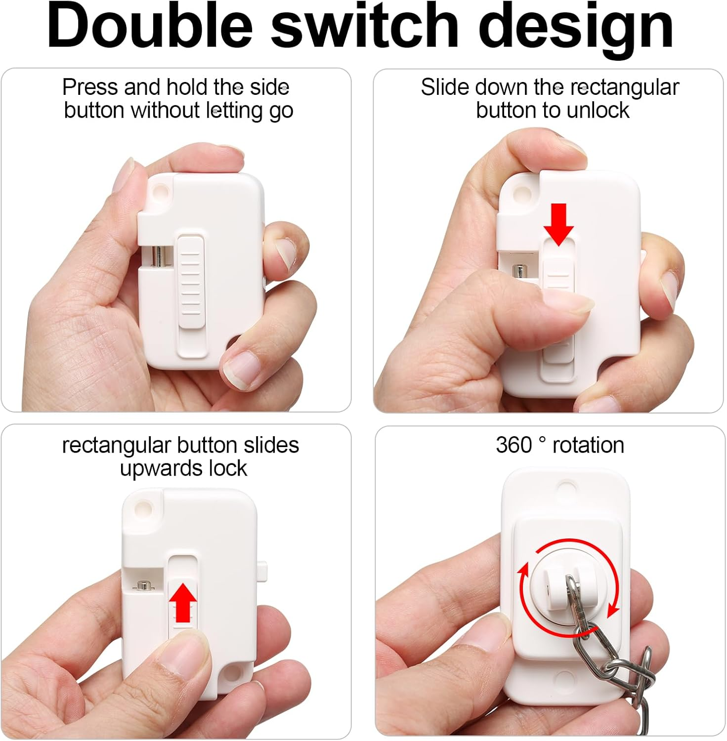 2Pcs Window Safety Restrictors with Screws, Window Restrictor Locks for Child Pets Safety, Adjustable Window Lock for Door, Sliding Window, Fridge, Cabinets, Drawers