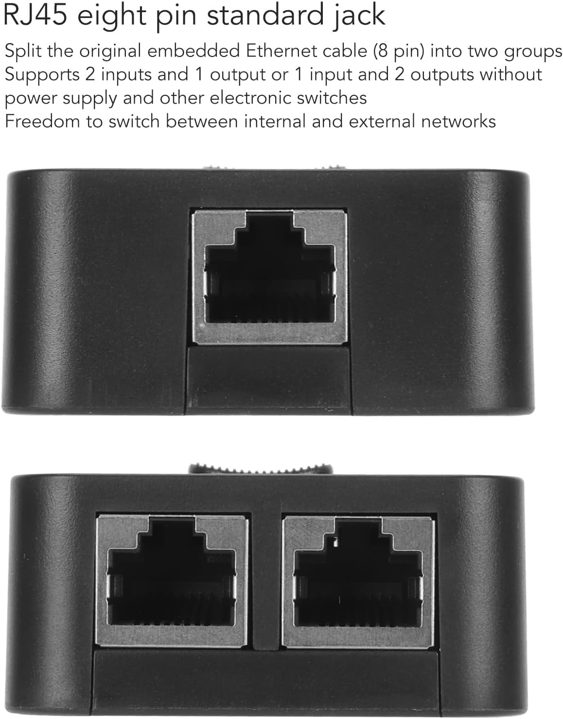 2 Port Gigabit Network Switch, Fast Transmission Speed, Extended Network Adapter, Safe and Stable, Compact and Exquisite, RJ45 Splitter Selector Switch for Cat 6