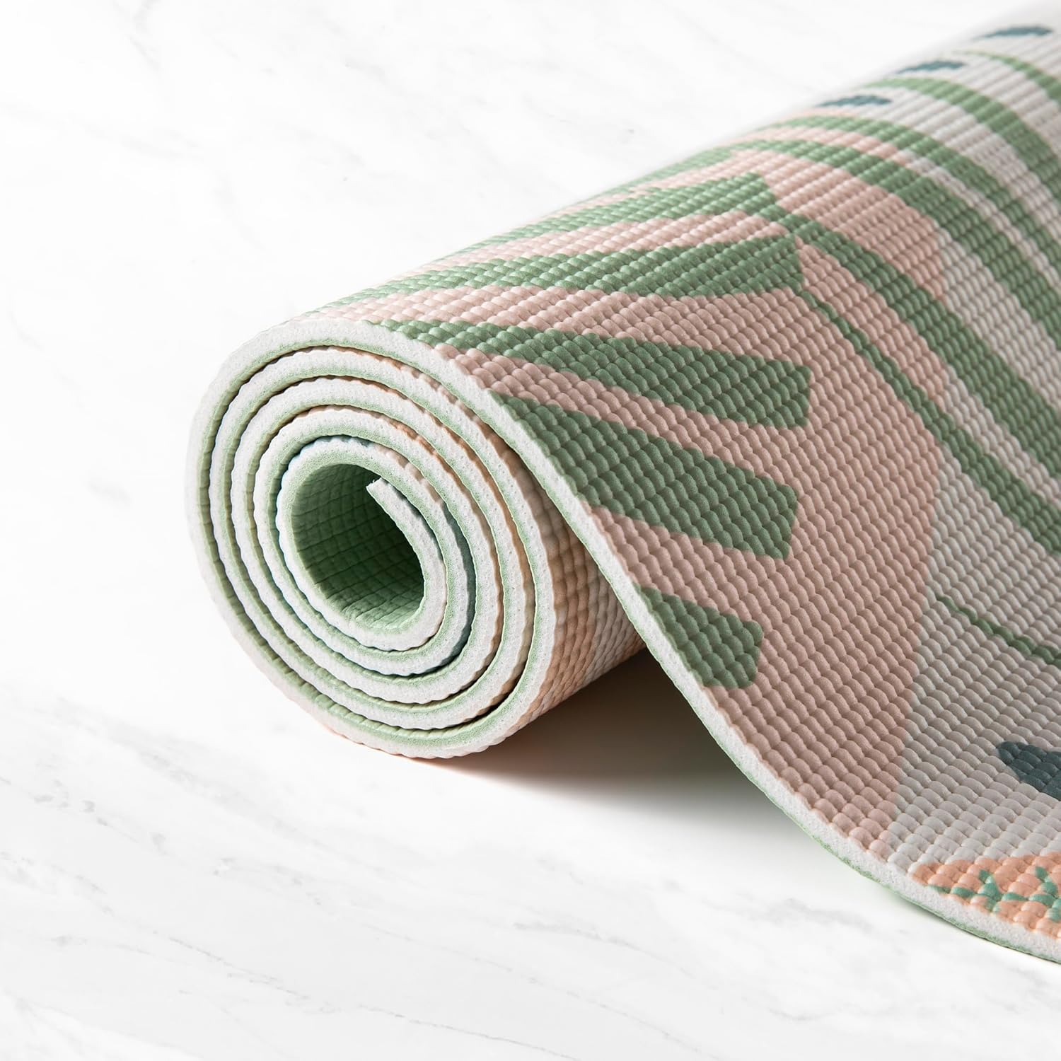 Myga 6Mm Printed Yoga Mat - Non-Slip Exercise Mat for Men & Women - Thick & Comfortable for Yoga, Pilates & Meditation - Lightweight & Durable for Home, Gym & Travel - 173Cm X 61Cm - Palm image number 4