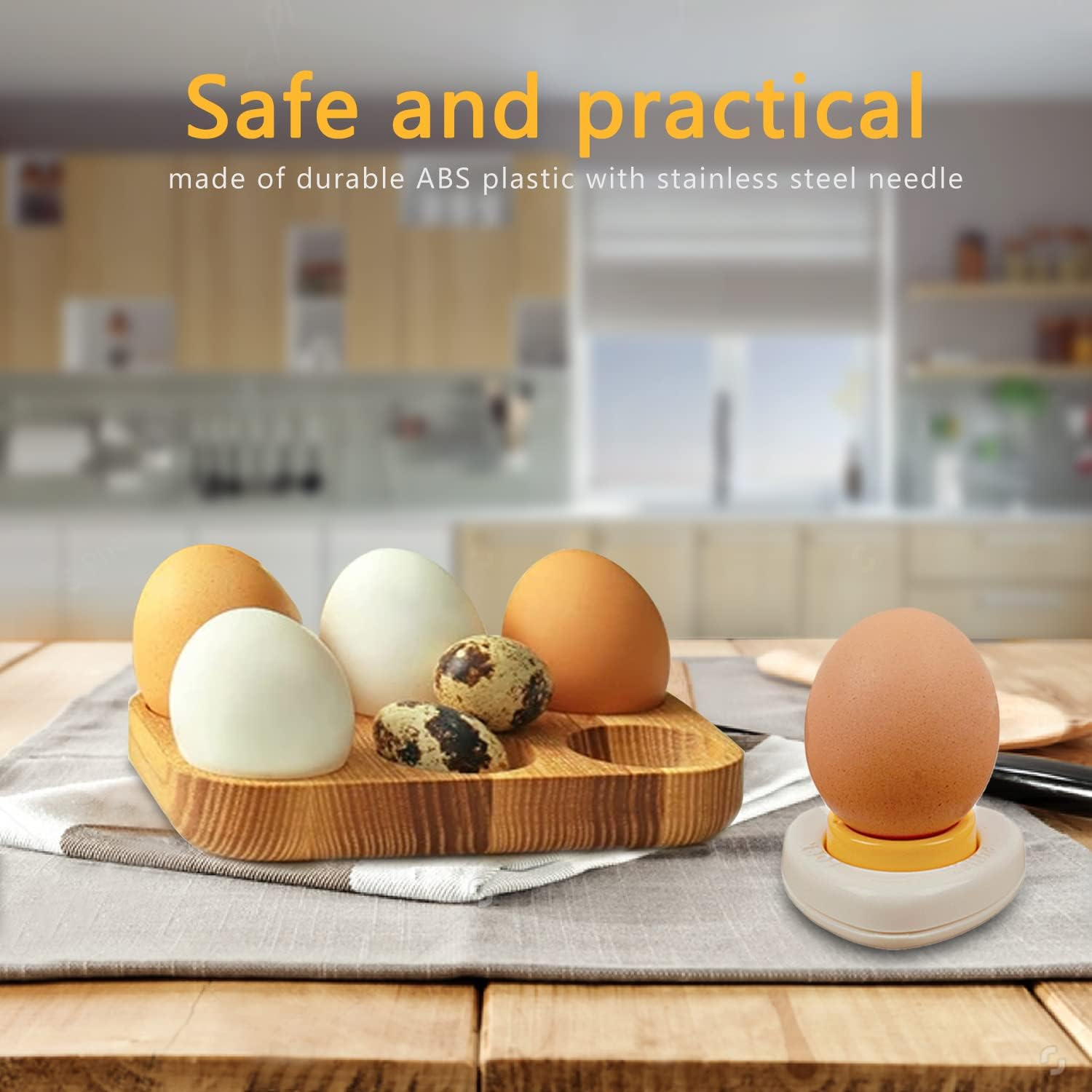 Egg Opener Tool Egg Hole Puncher, Semi-Automatic Egg Shells Pinhole Beater, Egg Piercer Pricker Dividers Beater with Lock, for Raw/Soft Hard Boiled Egg