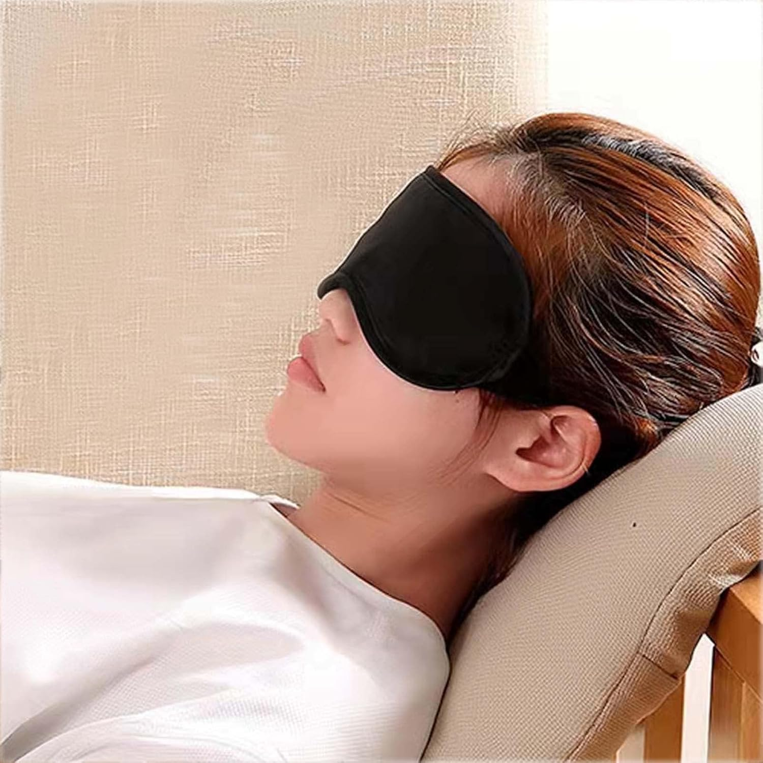 3Pcs Comfortable Soft Sleep Eye Mask Shade Cover Lightweight Sleeping Blindfold for Men and Women, Suitable for Travel Sleep or Party Supplies (Black) image number 3