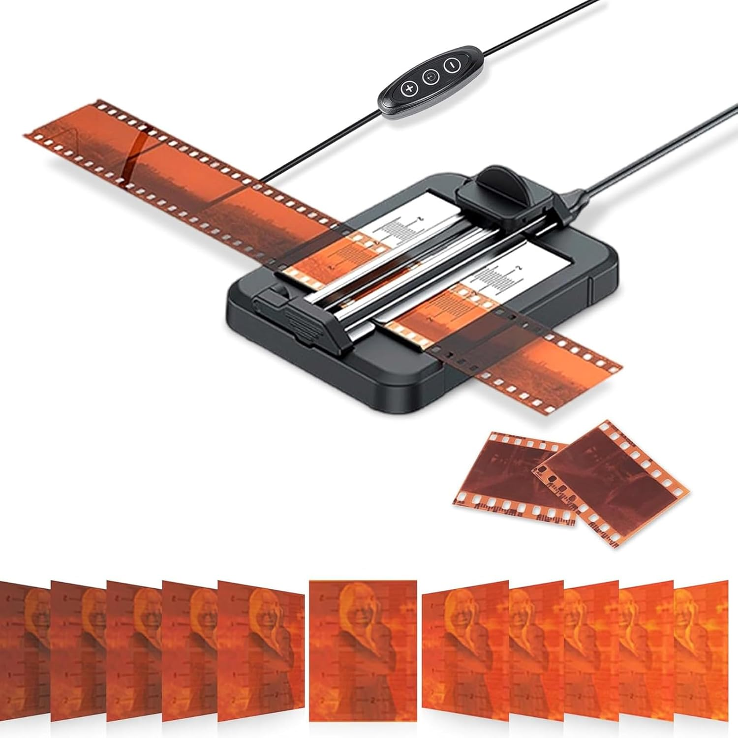 Slide Film Cutter for 35Mm and 120 Medium Format Negatives, Negative Film Cutter with Built in 11 Levels Adjustable LED Backlit image number 3