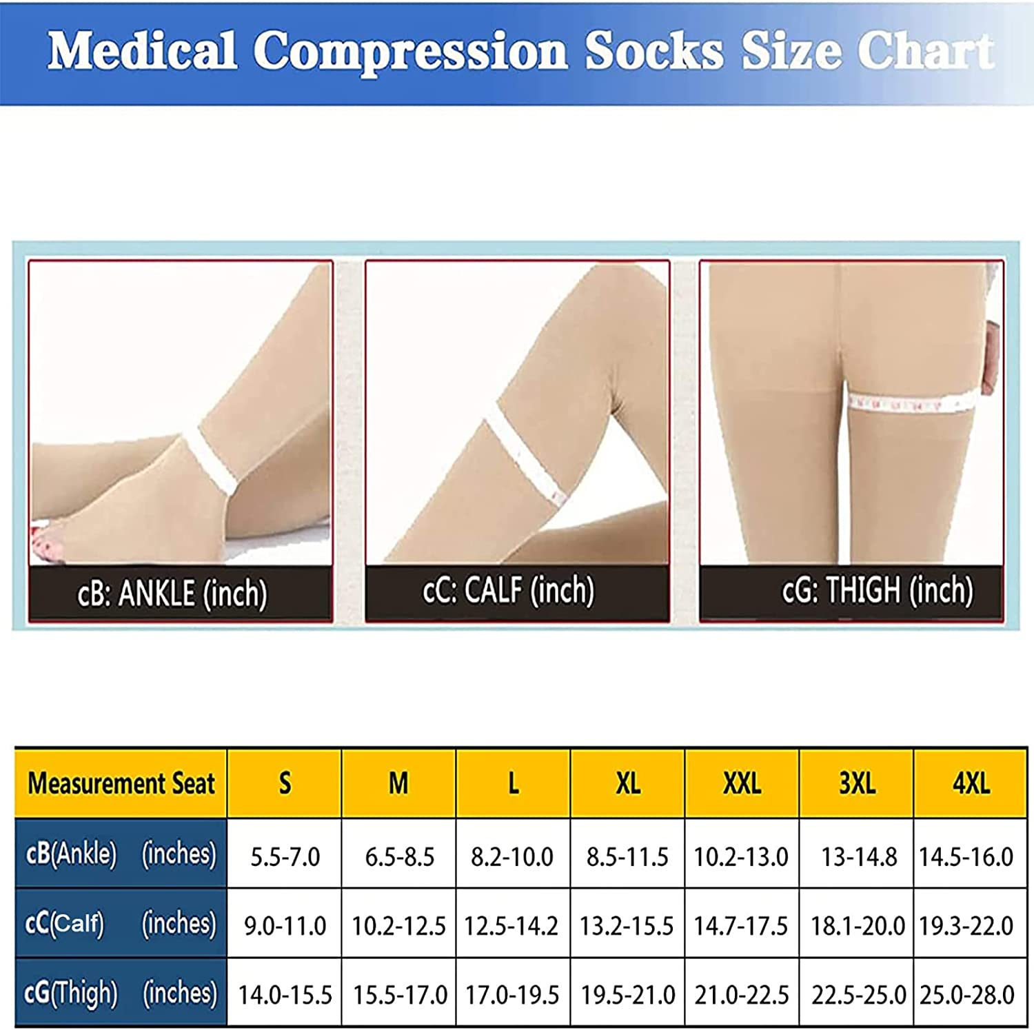 Medical Compression Pantyhose for Women & Men, 20-30Mmhg Compression Stockings image number 1