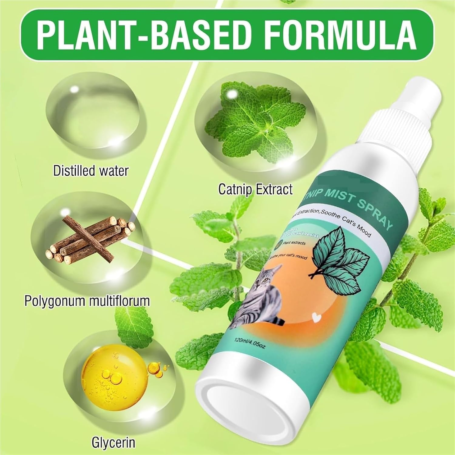 Catnip Spray, Relieves Stress and Calms, Outdoor Training Spray, Helps Kittens Feel Happy and Energized. image number 2