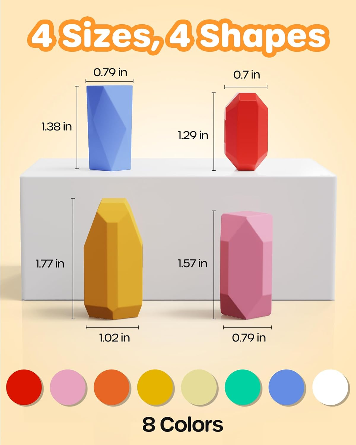 D-Fantix 39 PCS Silicone Sorting Stacking Rocks Stones, Sensory Learning Montessori Toys for 3 4 5 6 Year Old Kids, Educational Stacking Toys Building Blocks for Toddlers image number 1