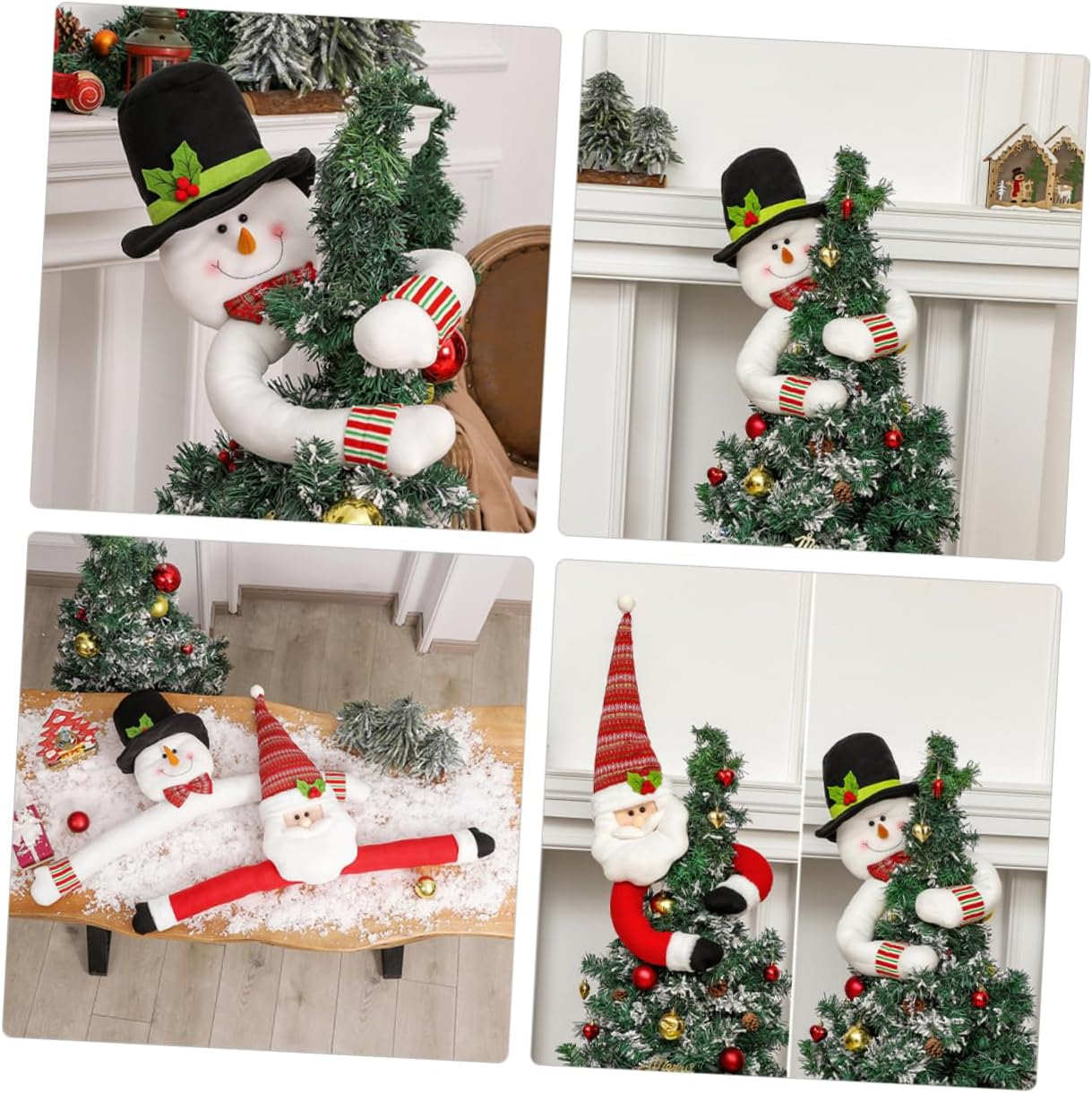 Christmas Tree Topper Snowman Hugging Decoration for Festive Home Atmosphere Unique Xmas Ornament for Holiday Parties Christmas Decor Accessory image number 6