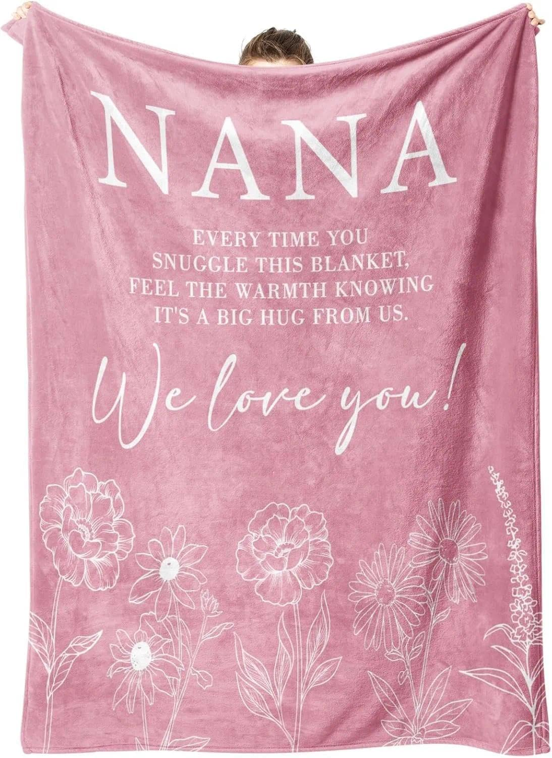Nan Gifts from Grandchildren, Flannel Blanket Gifts for Nan, Nanny Nana Birthday Gifts, Christmas for Grandma, Nan, Nana, Nanny