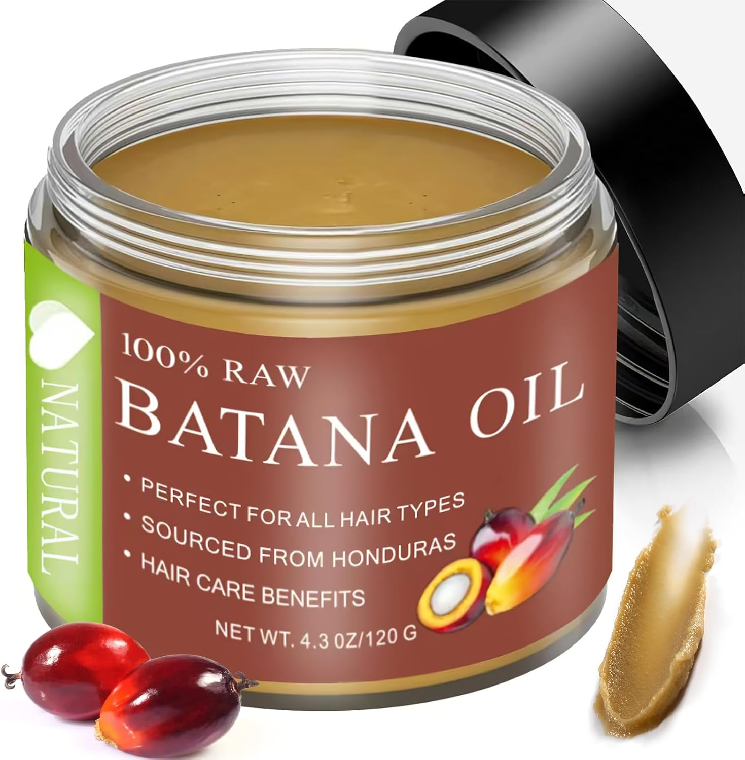 Pure Raw Batana Oil for Hair Care Batana Oil from Honduras Repair Hair Unrefined and Organic Hair Oil Natural Batana Hair Masks(4.23Oz-04) V5 image number 3