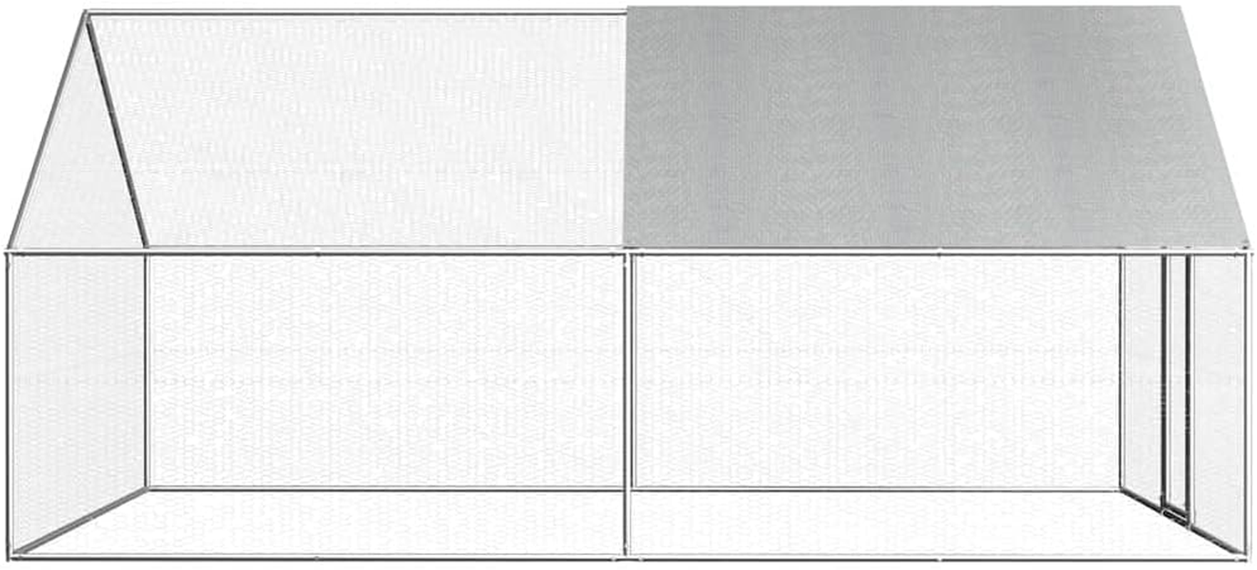 Vidaxl Outdoor Galvanized Steel Chicken Cage Enclosure - 2.75X4X1.92 M with Lockable Latch System, Ideal for Birds and Small Animals image number 1