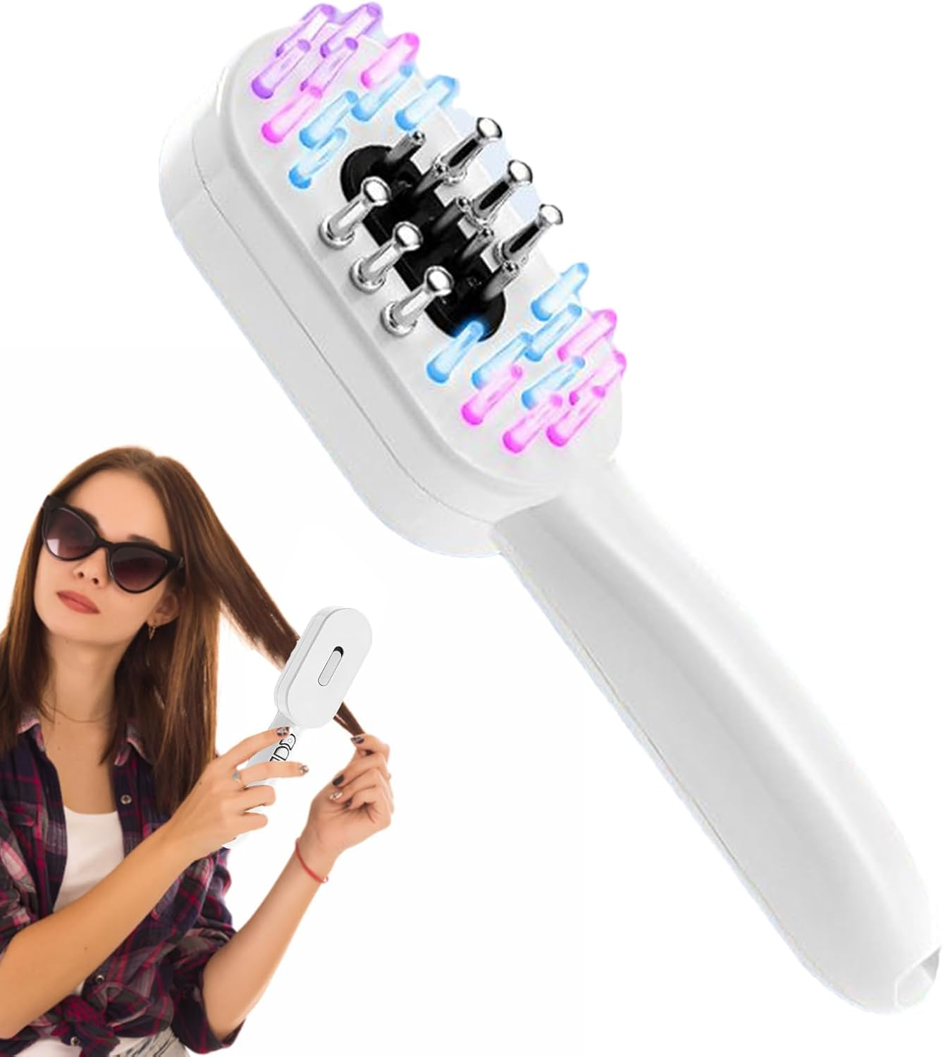 Peigne &Agrave; Cheveux &Eacute;lectrique - Peigne De Masse De Brosse &Agrave; Cheveux | Masseur De Peigne Aux Cheveux &Eacute;lectriques Pour Cheveux Et Cuir Chevelu | Fortificateur Portable Avec R&eacute;servoir D'Huile image number 2