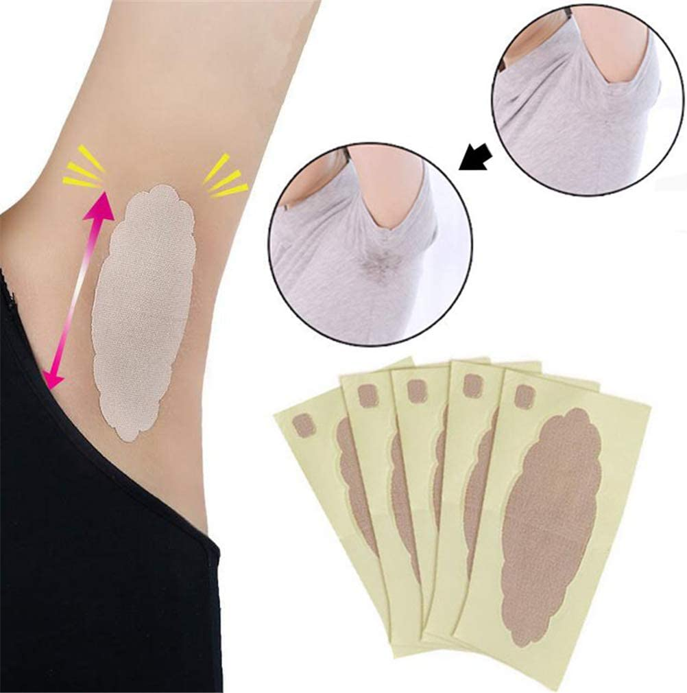 Underarm Sweat Pads, 5 Pcs Invisible Self-Adhesive Cotton Armpit Antiperspirant Sticker, Disposable anti Perspiration Absorbent Deodorant Prevention Pad, for Men and Women Reduce Armpit and Foot Sweat