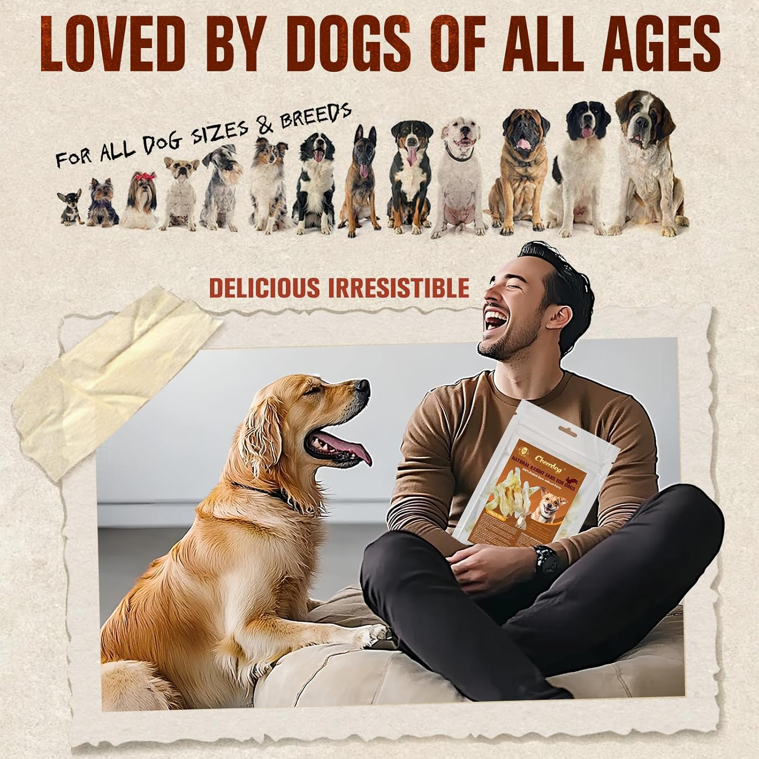 100% Natural Rabbit Ears for Dogs, Thick Cut & All-Natural Whole Ears, 100% Grass Fed Rabbits, Safe Rawhide Alternative Prime Dog Chews image number 5