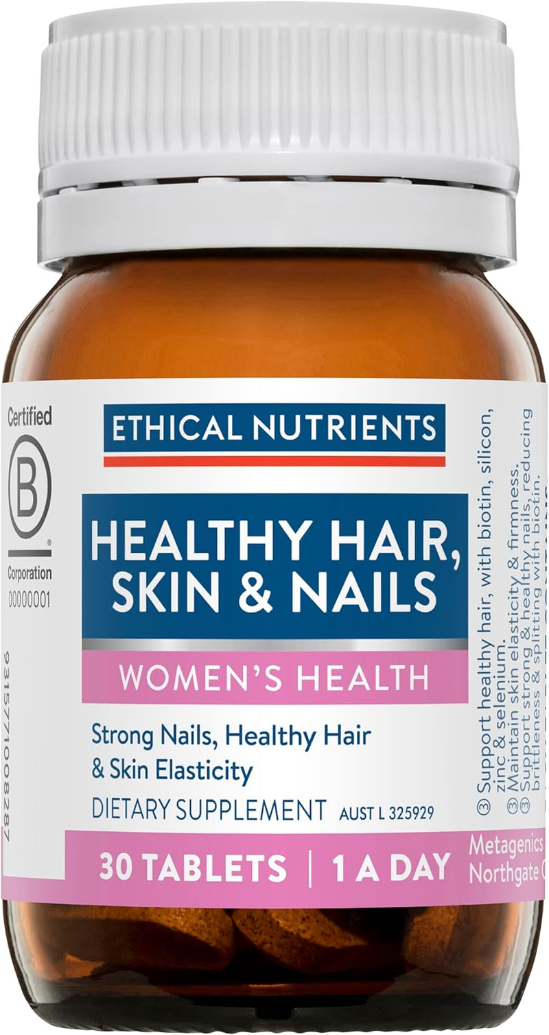 Ethical Nutrients Healthy Hair, Skin & Nails - Assists Strong Nails, Healthy Hair & Skin Elasticity with Biotin - 30 Tablets image number 3