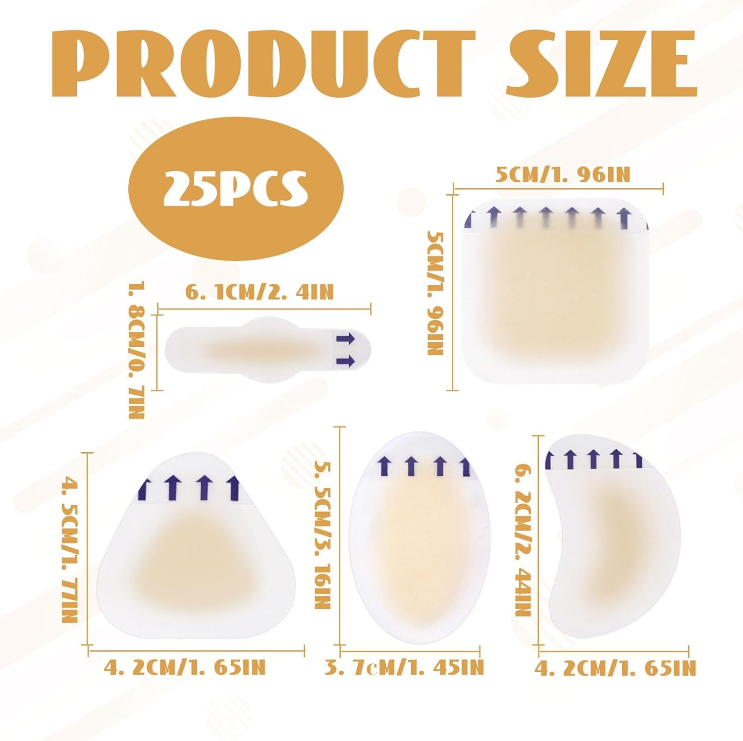 Blister Band Aid, 25 PCS Bandaids, Waterproof Bandaid, Invisible Gel Blister Cushions for Foot, Toe, and Heel Wear Prevention and Recovery, Ultra-Lightweight and Ultra-Thin Pads Bandages (5 Styles)