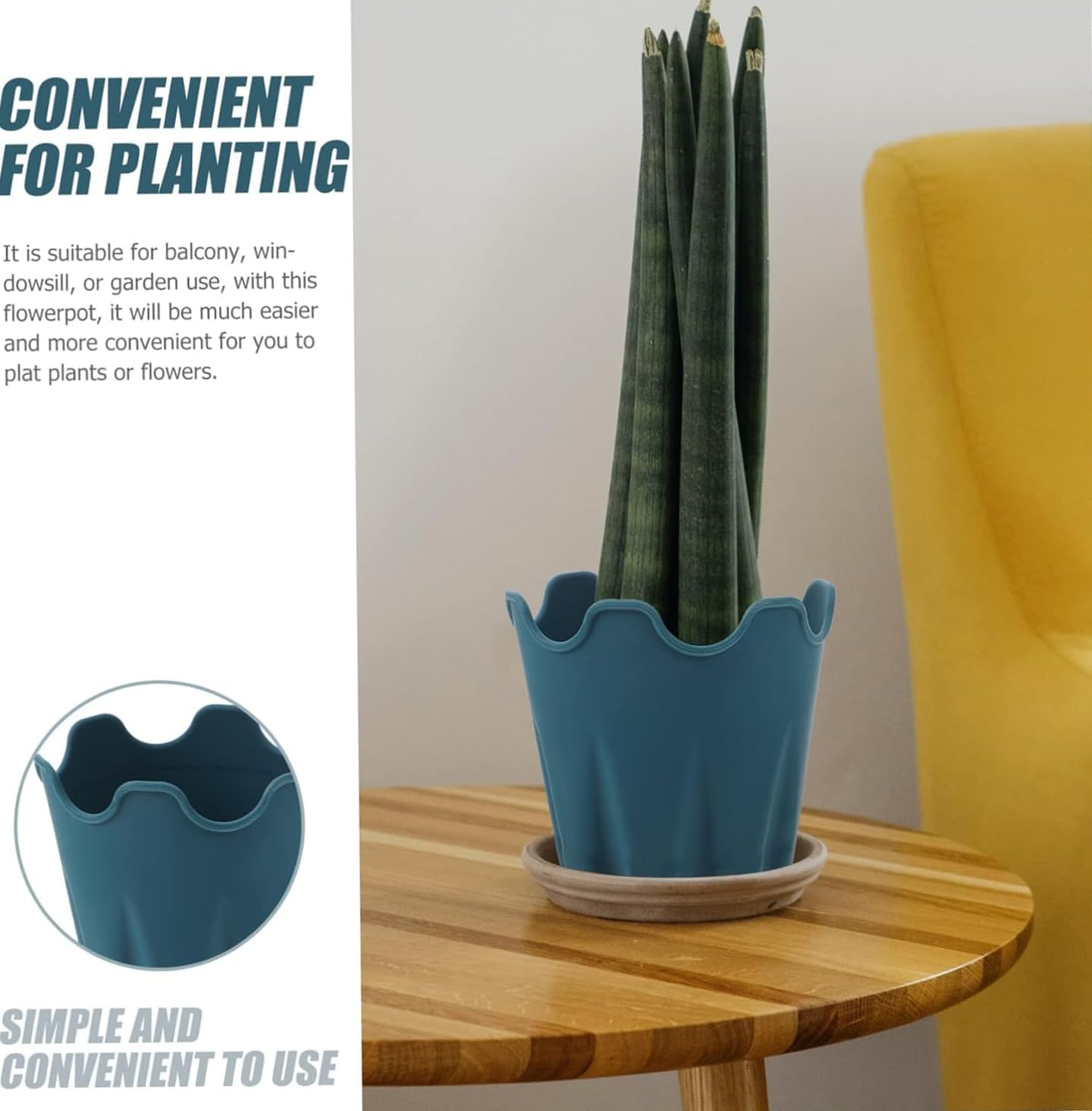 Xiaaofea 3 Pcs Flexible Silicone Plant Pots, Collapsible Indoor Outdoor Gardening Planter for Seedlings Flowers Herbs Multi Purpose Foldable Nursery Pot image number 6