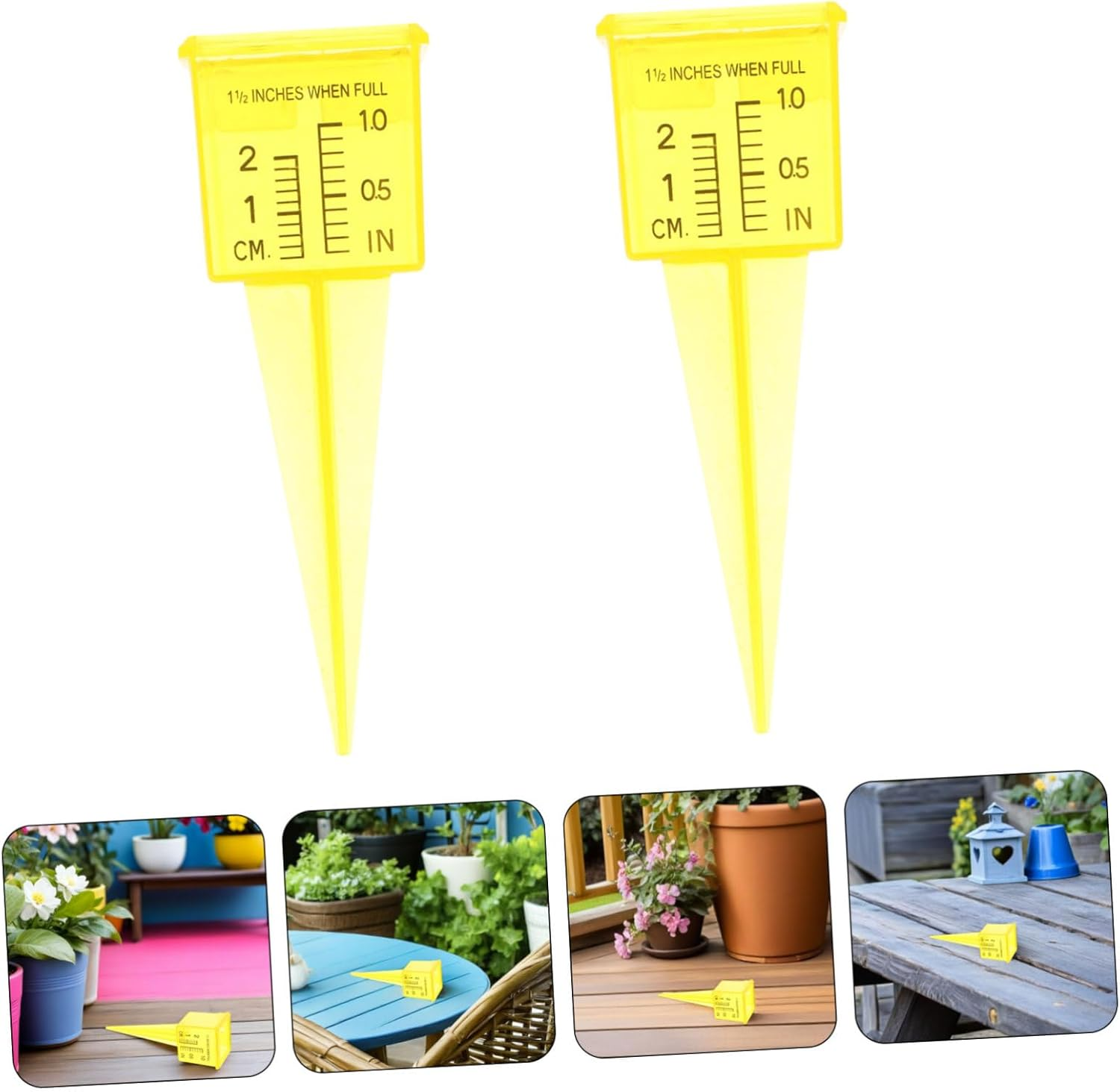 STAHAD 20Pcs Outdoor Rain Gauge Sprinkler with Wide Mouth Dual Scale Water Measuring Tool for Lawn Garden Quick Connect Design for Accurate Rainfall and Sprinkler Output Monitoring image number 2