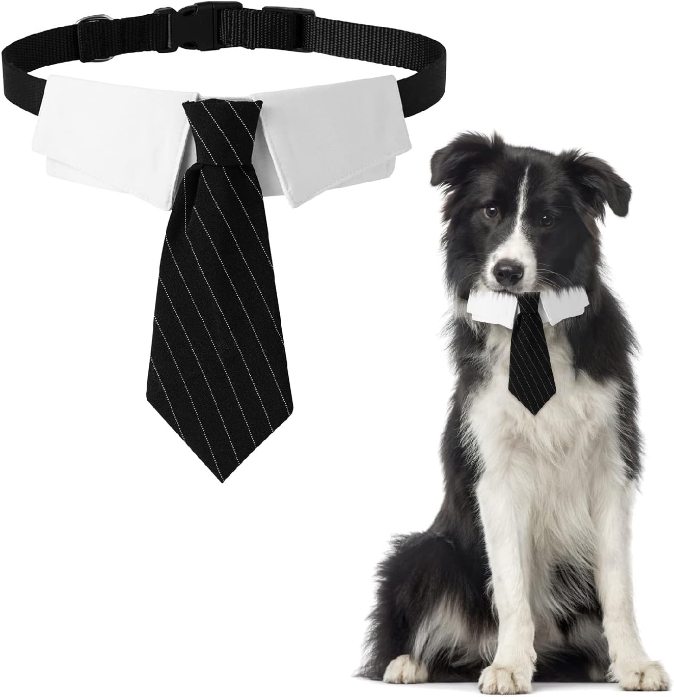 HACRAHO Dog Neck Tie Collar, 1 Pack Wedding Dog Necktie Collar Adjustable Formal Collar Neck Tie for Medium Large Dogs, L image number 4