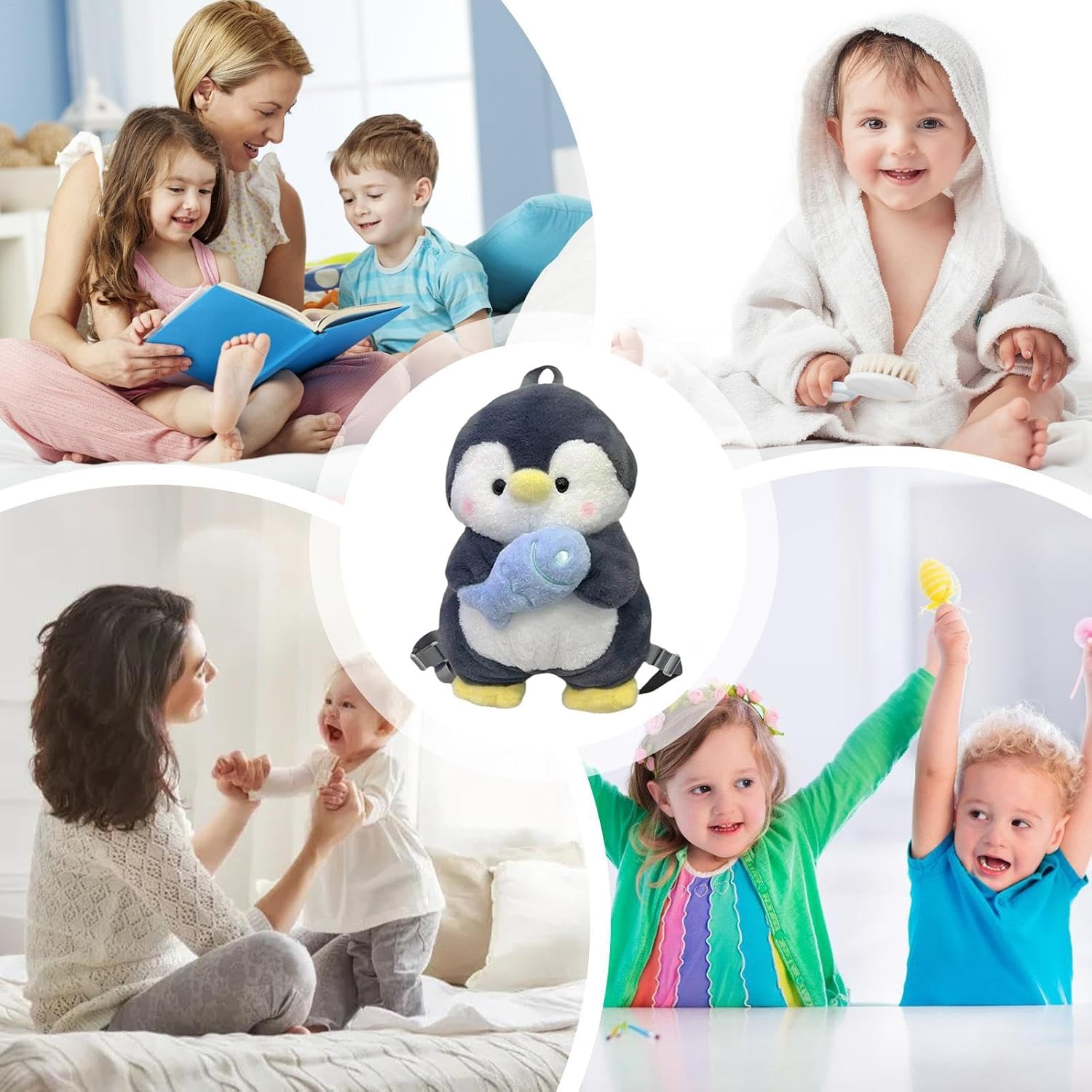 Acunny Penguin Backpack, Penguin Backpack for Women - ADJUSTABLE EMBROIDGE STACHES PENGUIN PERFED MOUTH | Soft Simulated Creatures Bag for Park Adventures, Unique Attribute, Se R&eacute;f&eacute;rer Au Descriptif